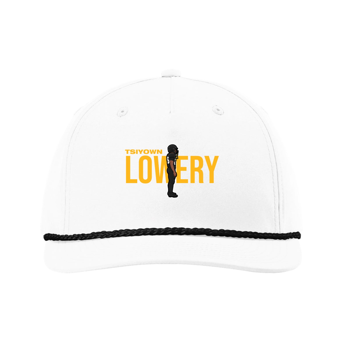 Five-Panel Classic Rope Cap — Player Name in White