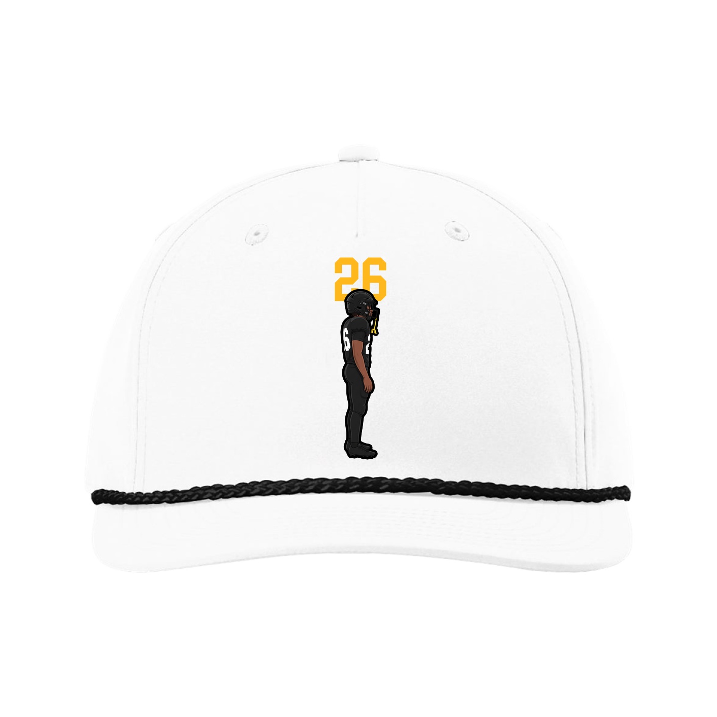 Five-Panel Classic Rope Cap — Number Top in White