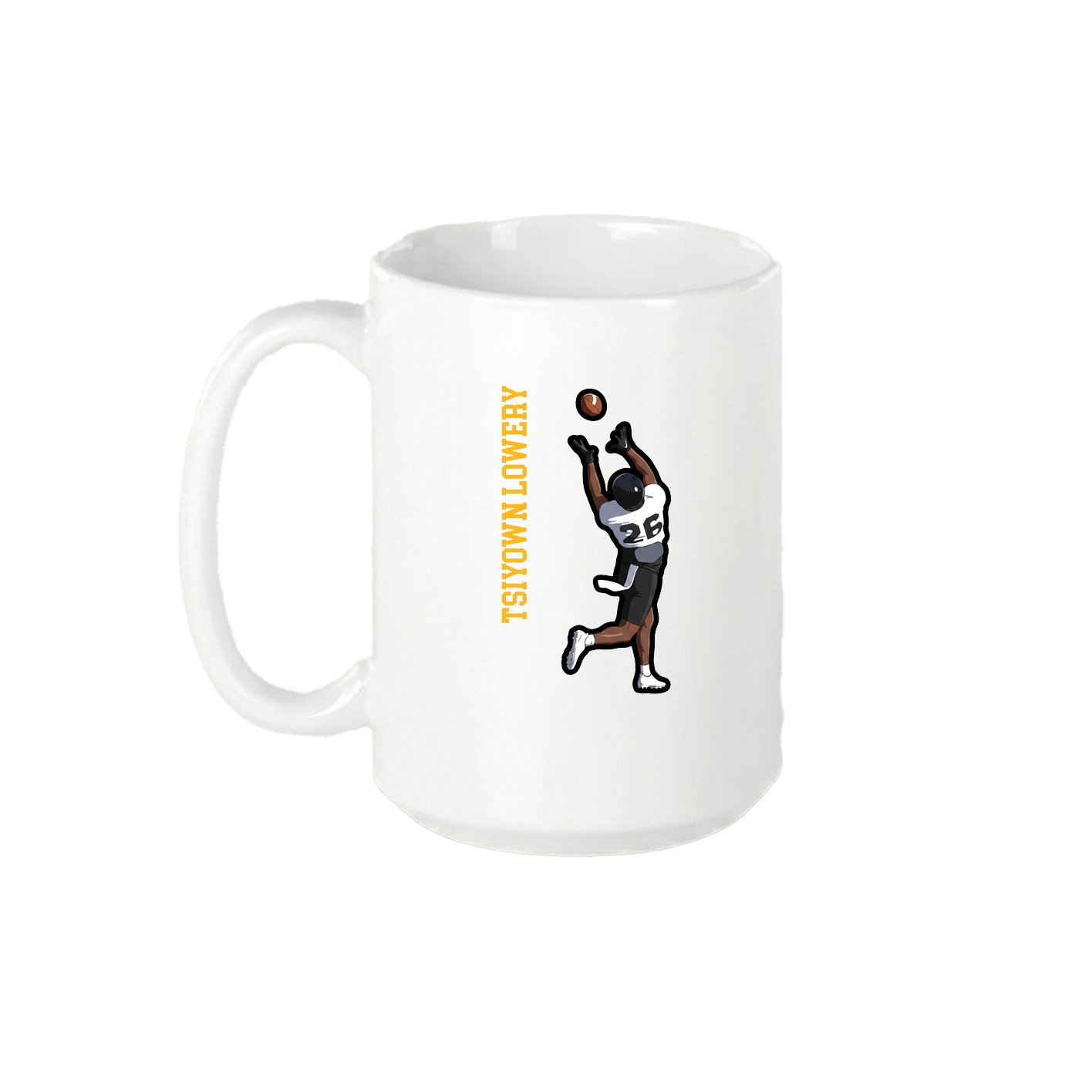 15oz Coffee Mug — Name Vertical in White
