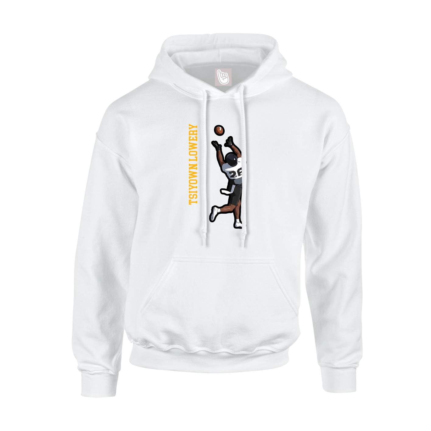 Hoodie — Name Vertical in White