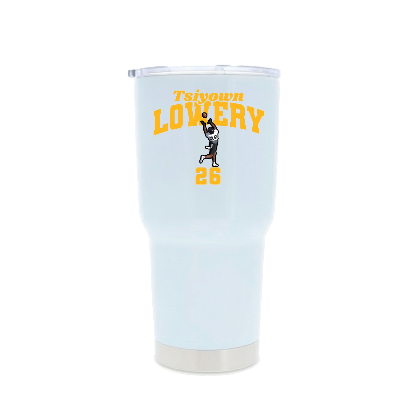 30oz Stainless Steel Tumbler — Signature Arch in White