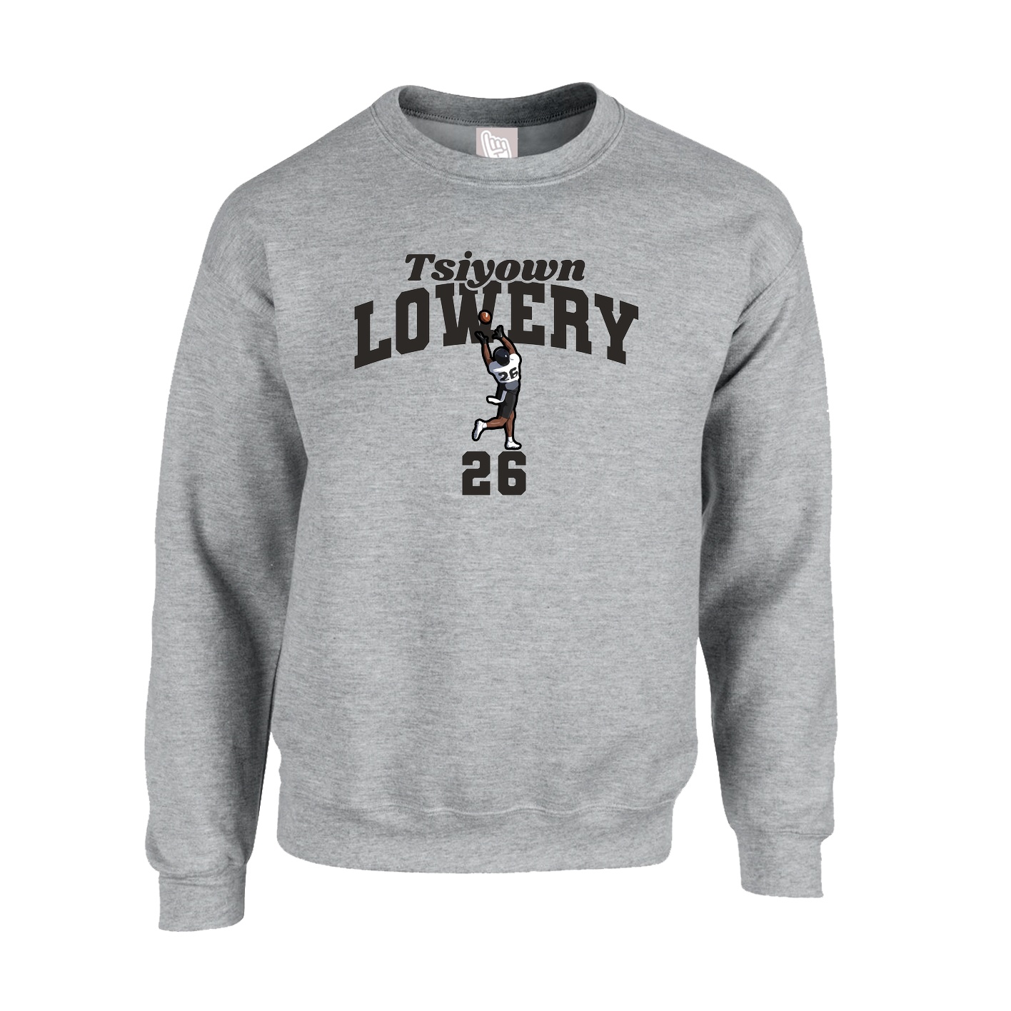Fleece Crew — Signature Arch in Grey