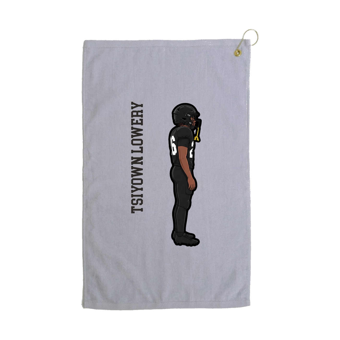 Golf Towel — Name Vertical in Grey