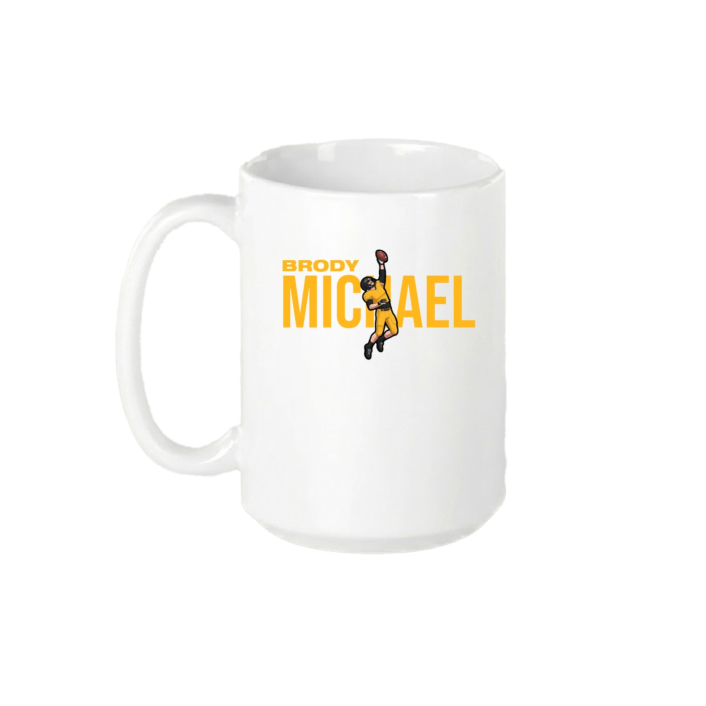 15oz Coffee Mug — Player Name in White