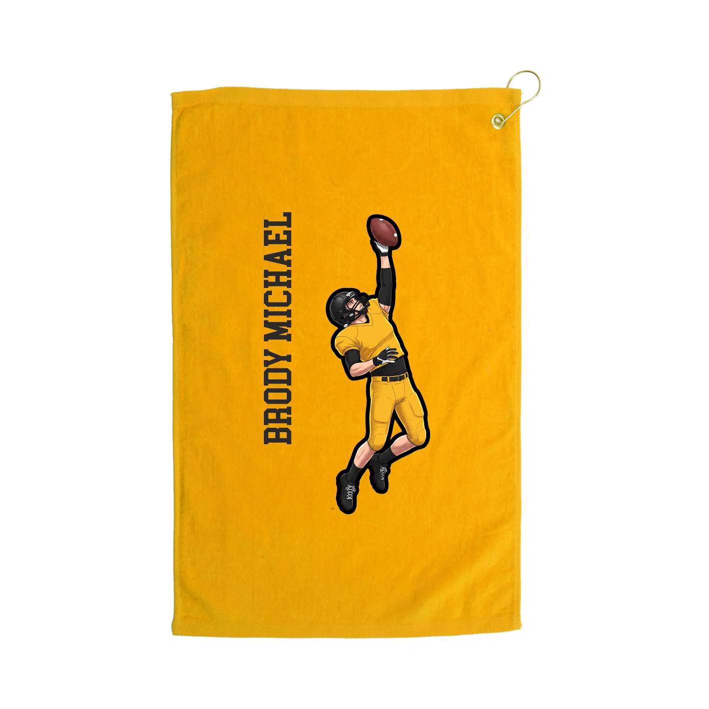 Golf Towel — Name Vertical in Gold