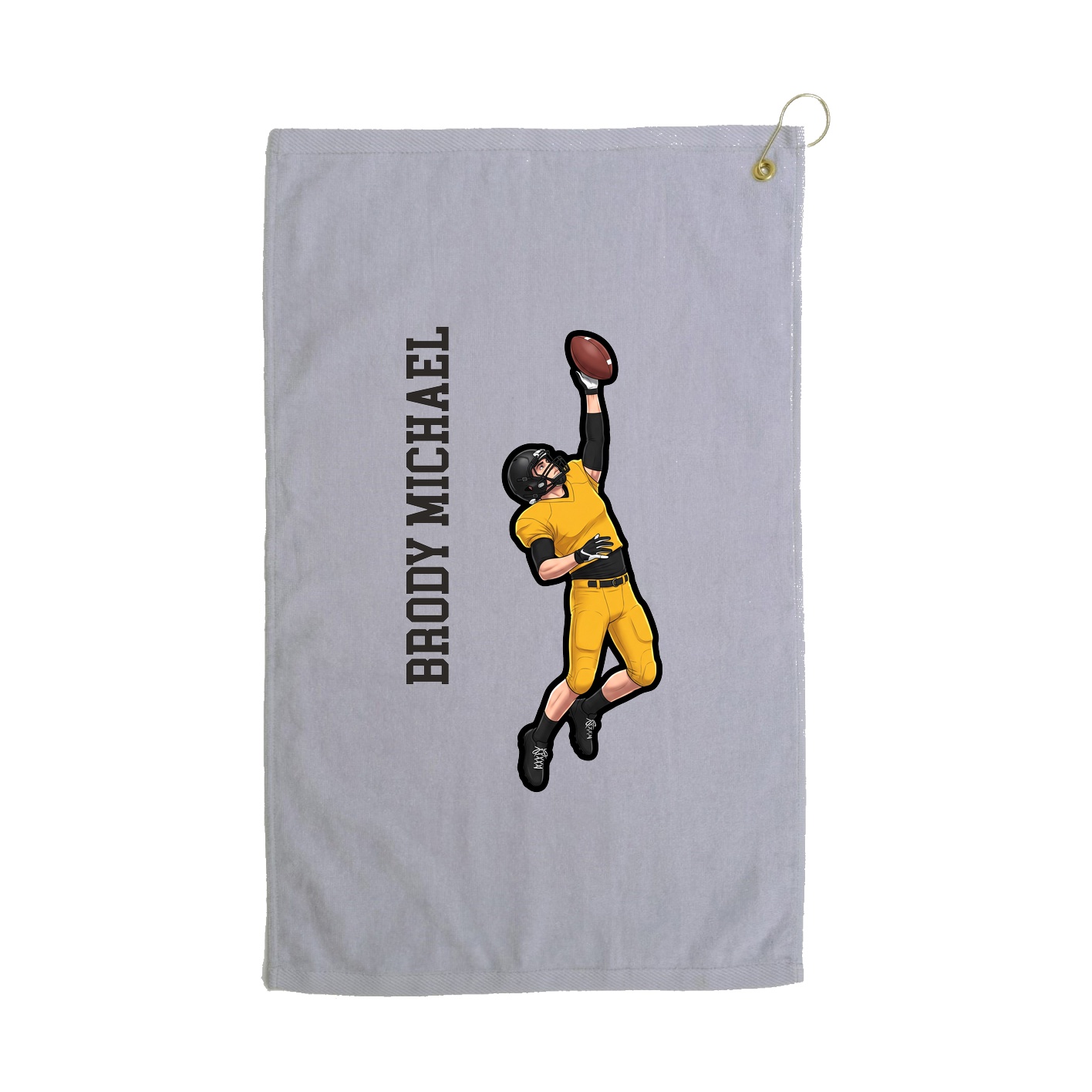Golf Towel — Name Vertical in Grey