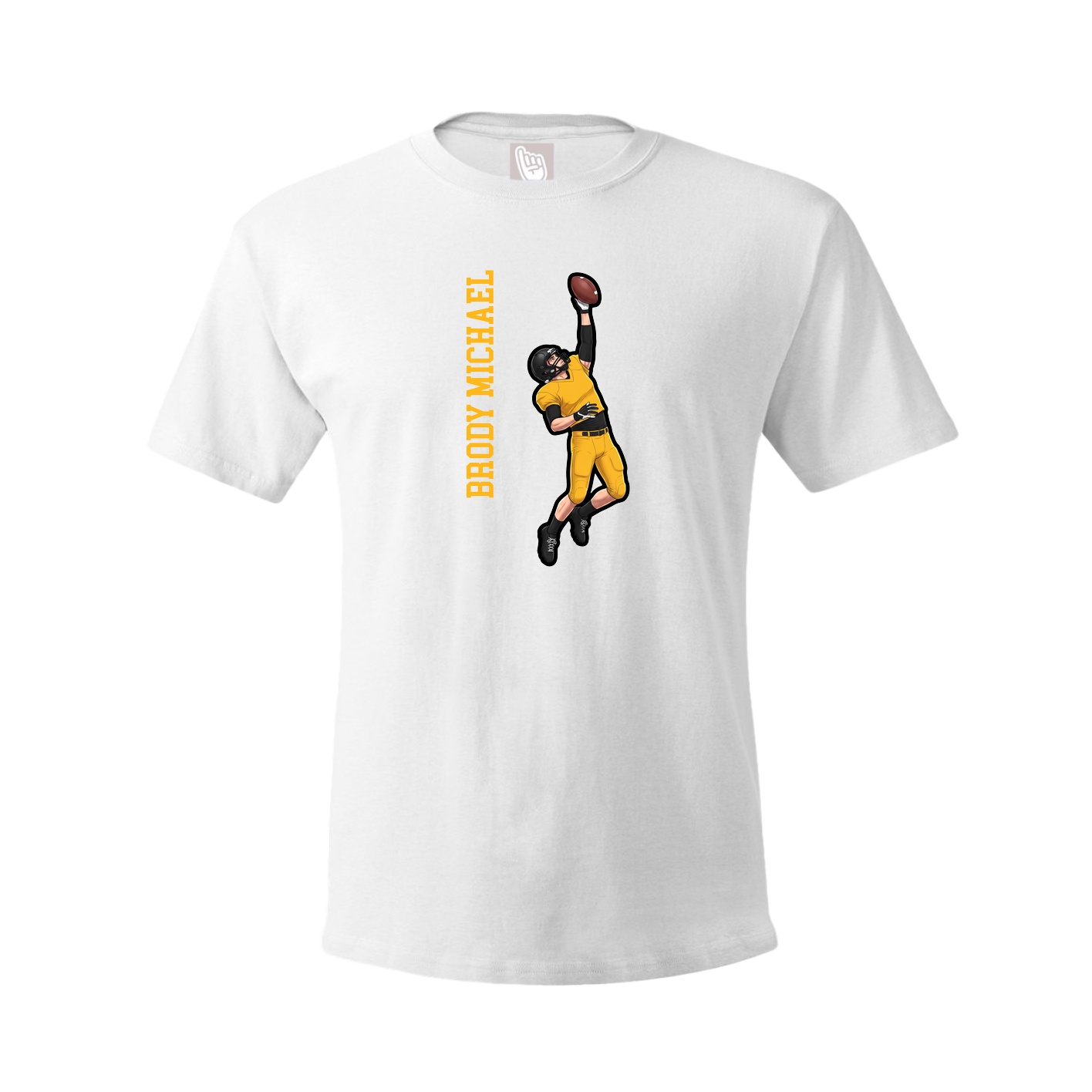 Youth Tee — Name Vertical in White