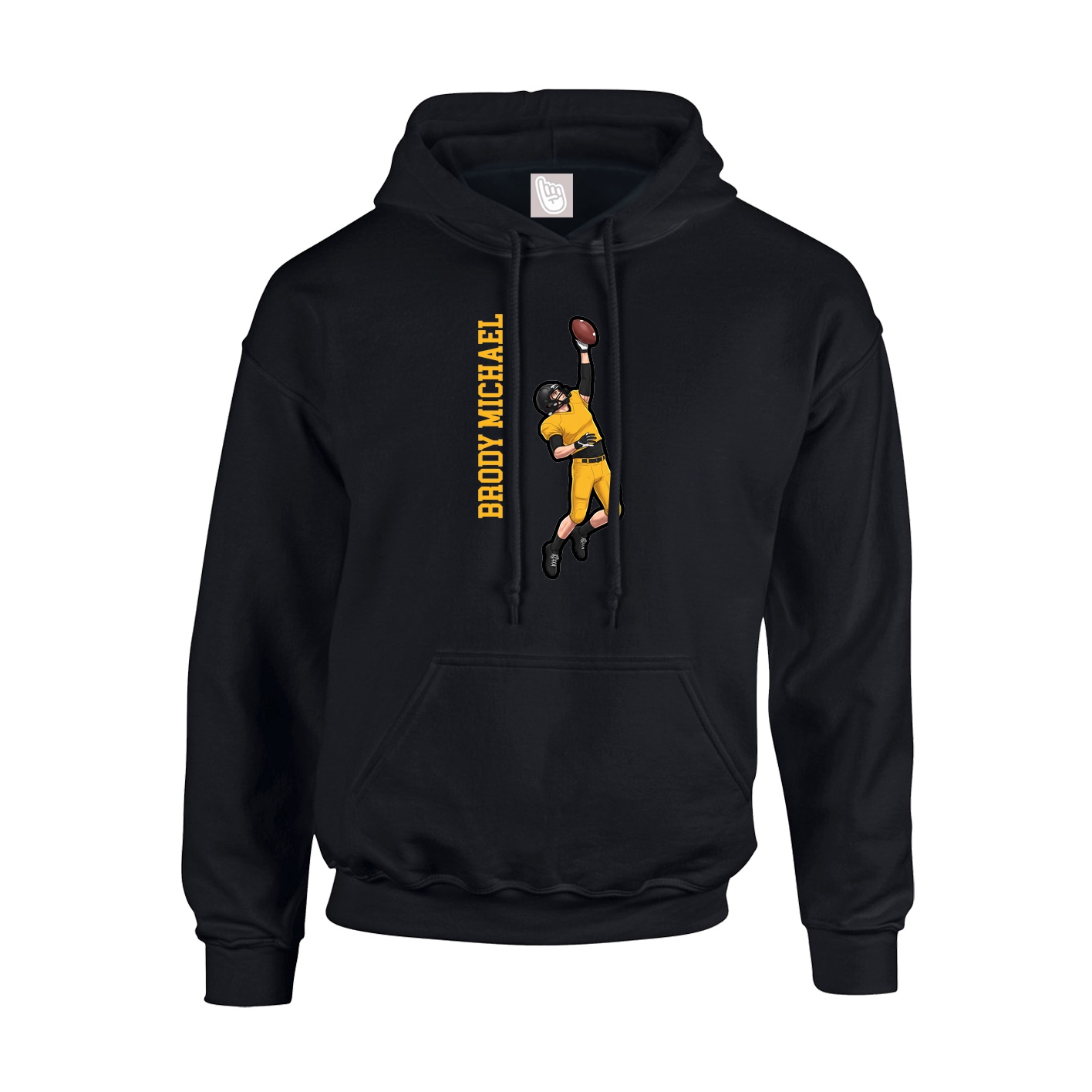 Youth Hoodie — Name Vertical in Black