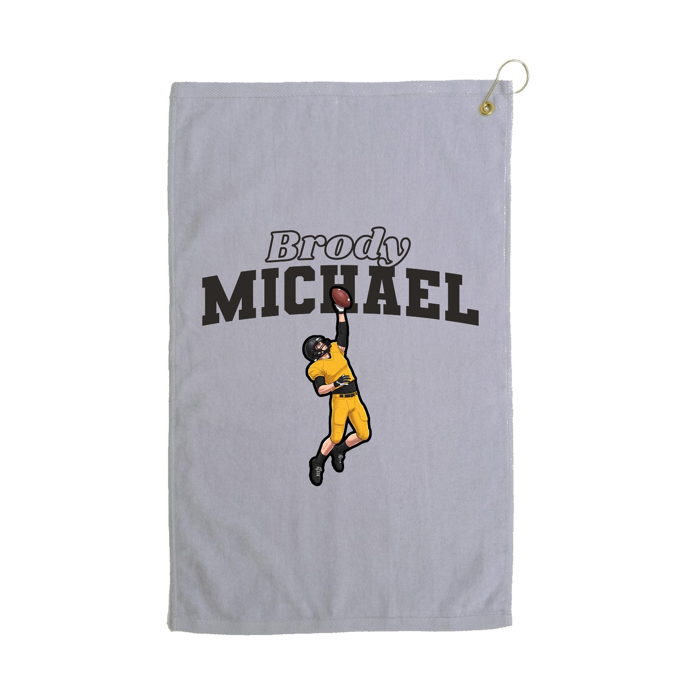Golf Towel — Name Arch in Grey