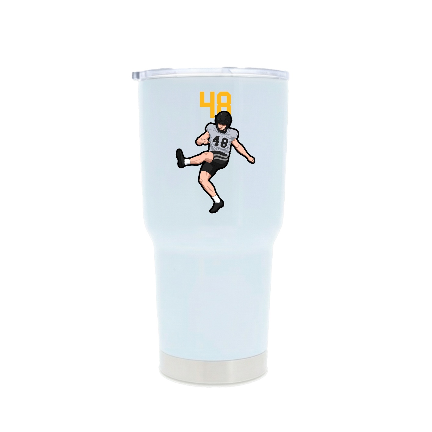 30oz Stainless Steel Tumbler — Number Top in White