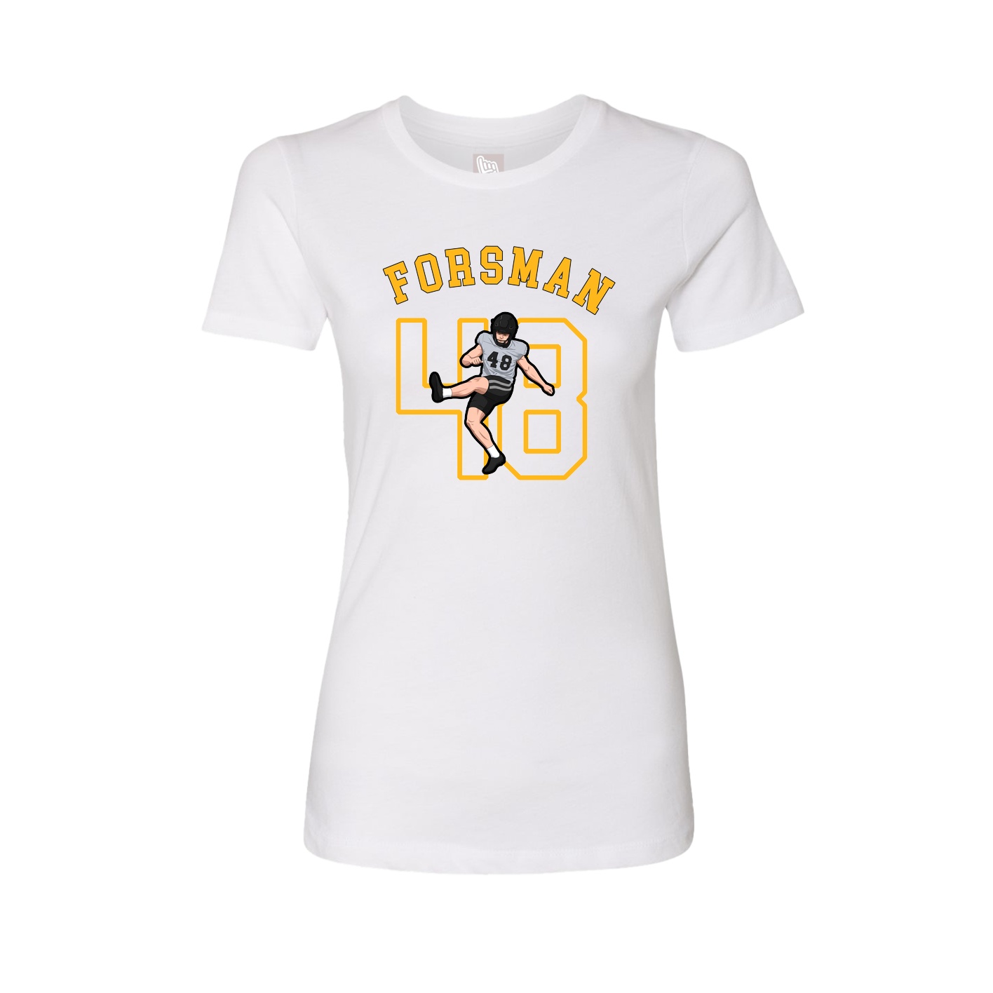 Fitted Women's Tee — Shirsey Arch in White