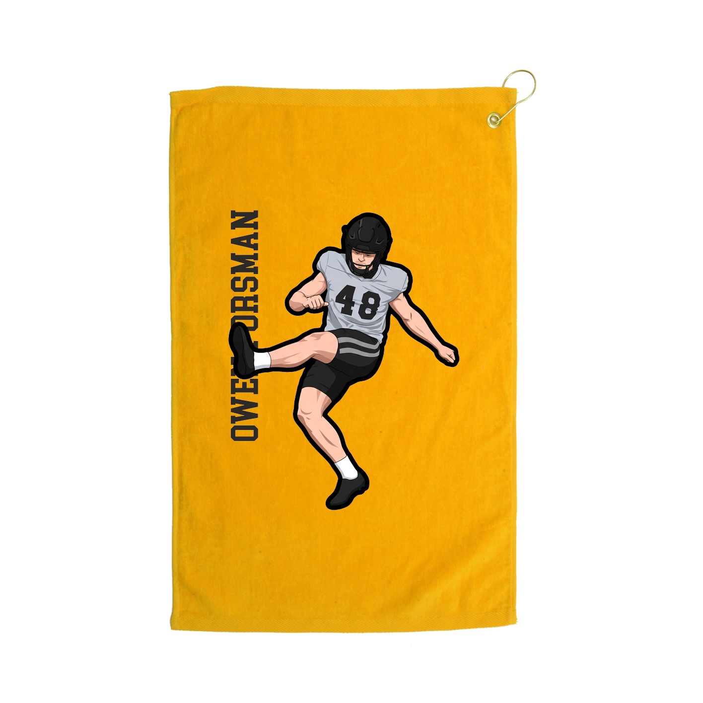 Golf Towel — Name Vertical in Gold