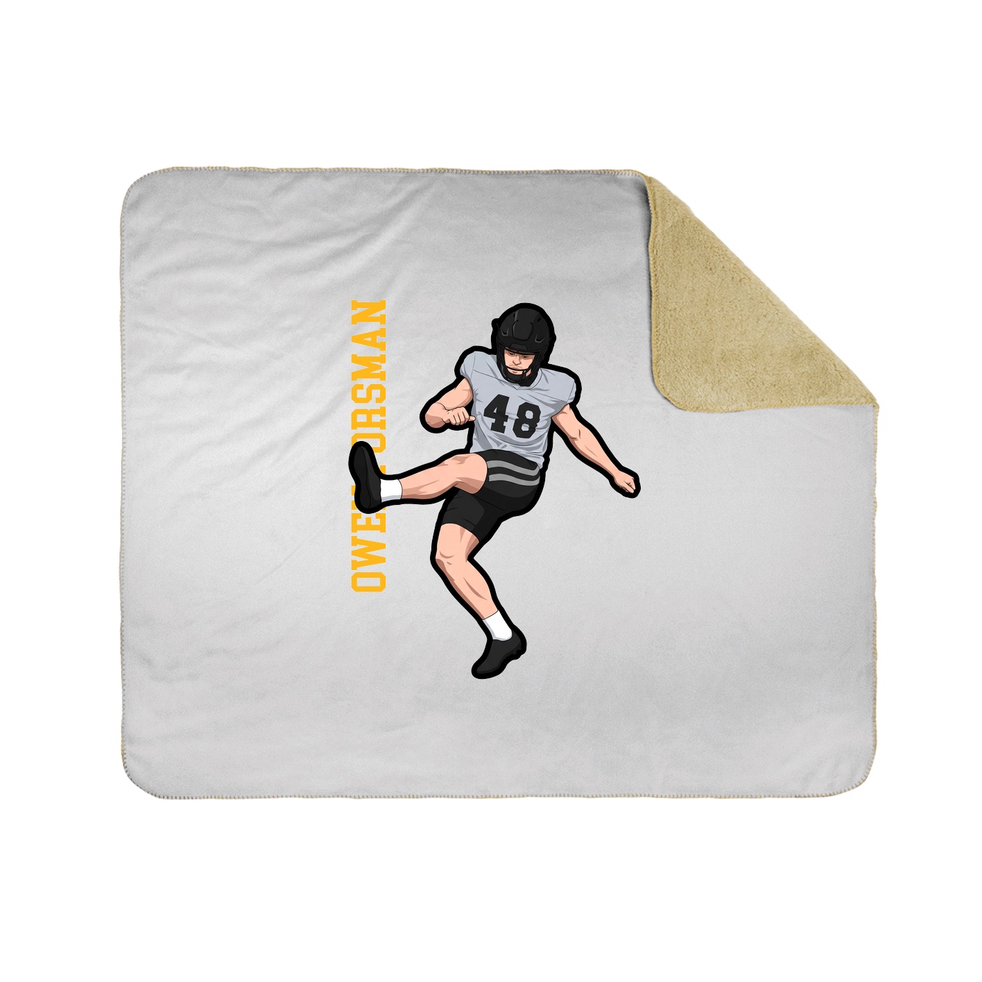 Throw Blanket — Name Vertical in White