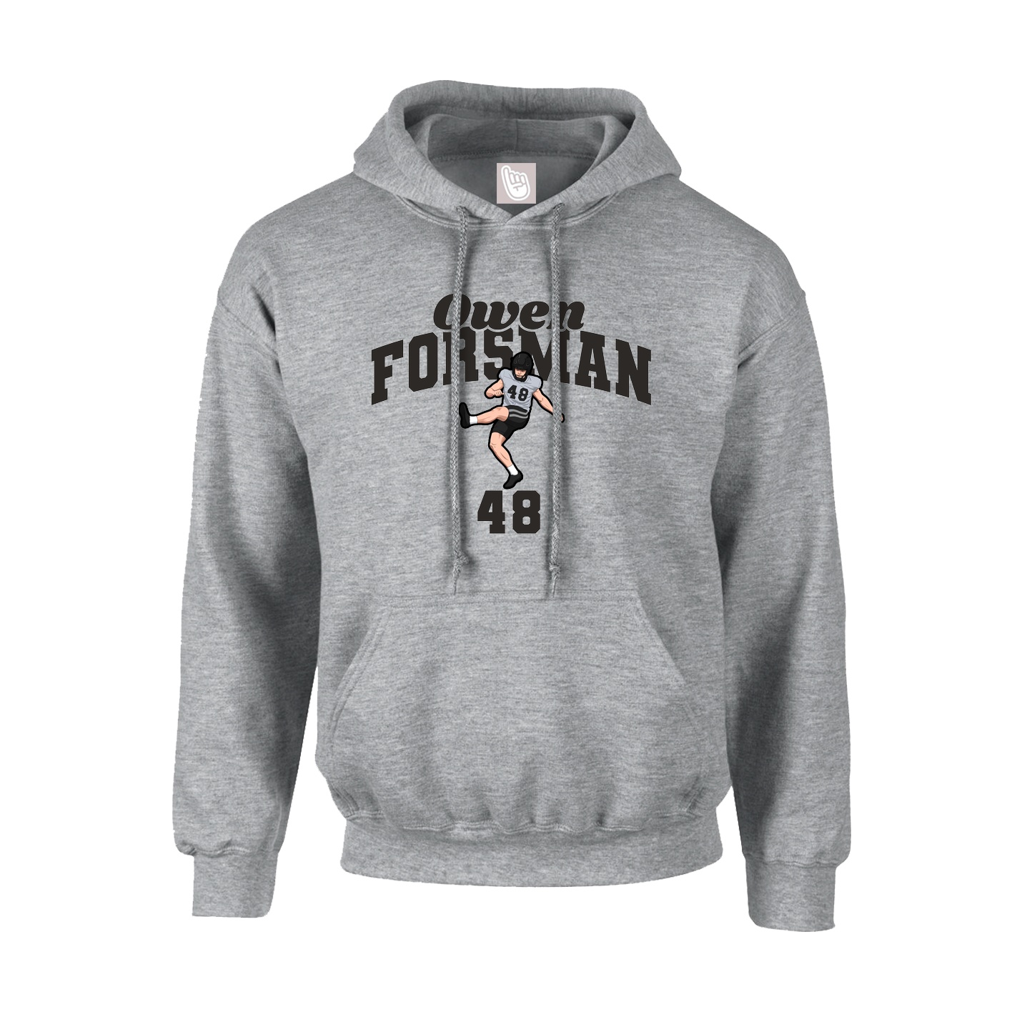 Youth Hoodie — Signature Arch in Grey