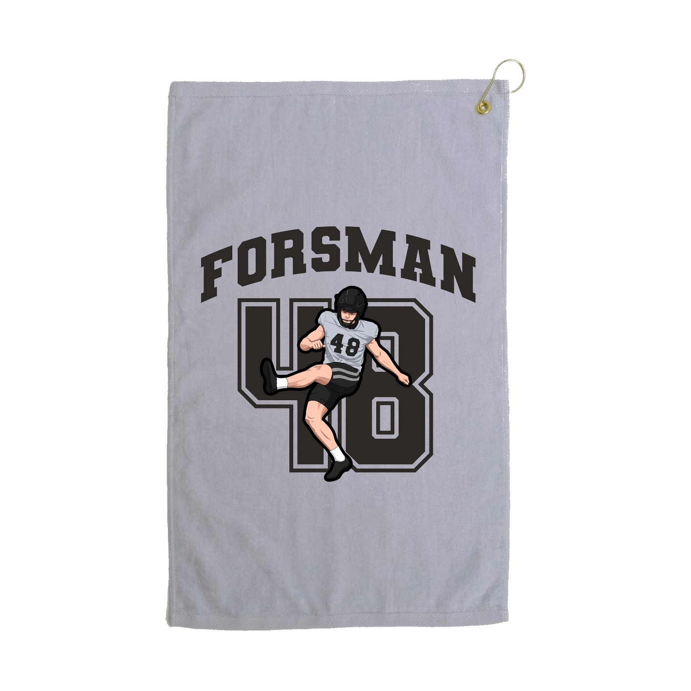 Golf Towel — Number in Grey
