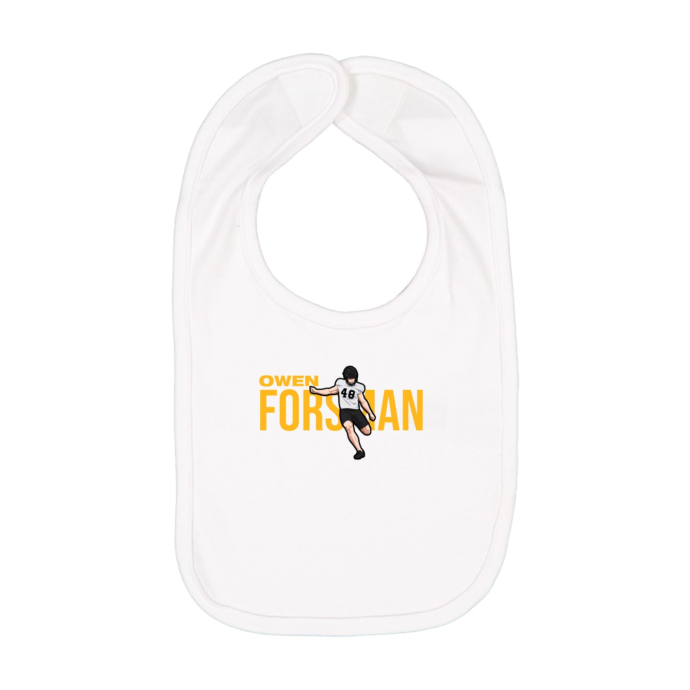Infant Bib — Player Name in White