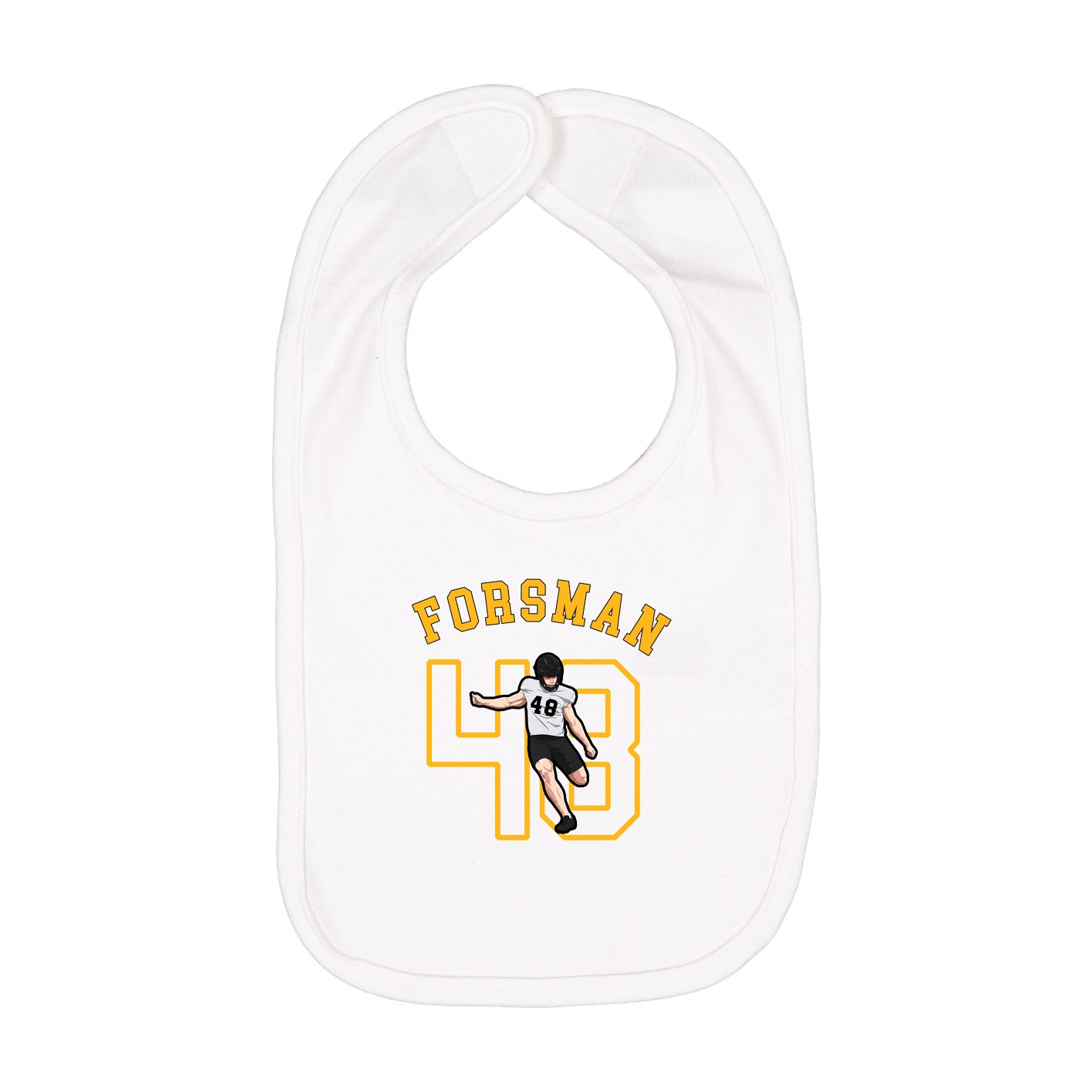 Infant Bib — Shirsey Arch in White