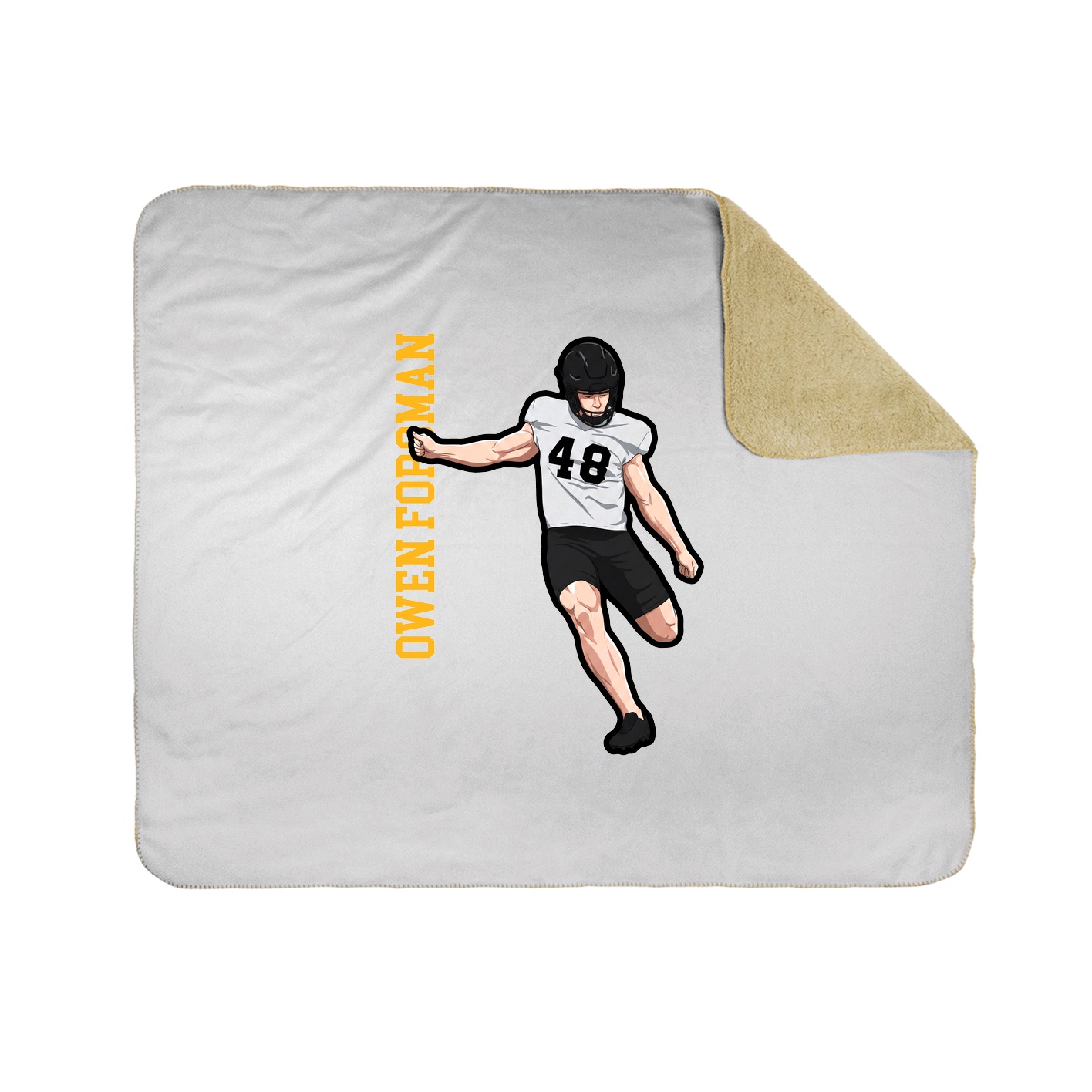 Throw Blanket — Name Vertical in White