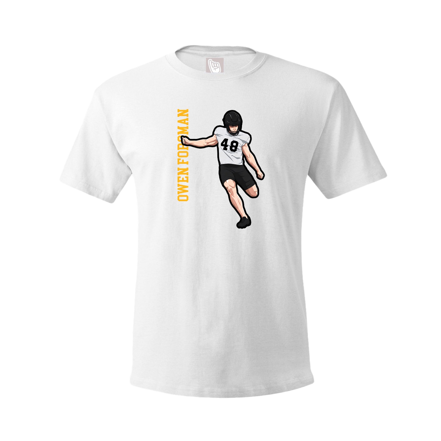 Tee — Name Vertical in White