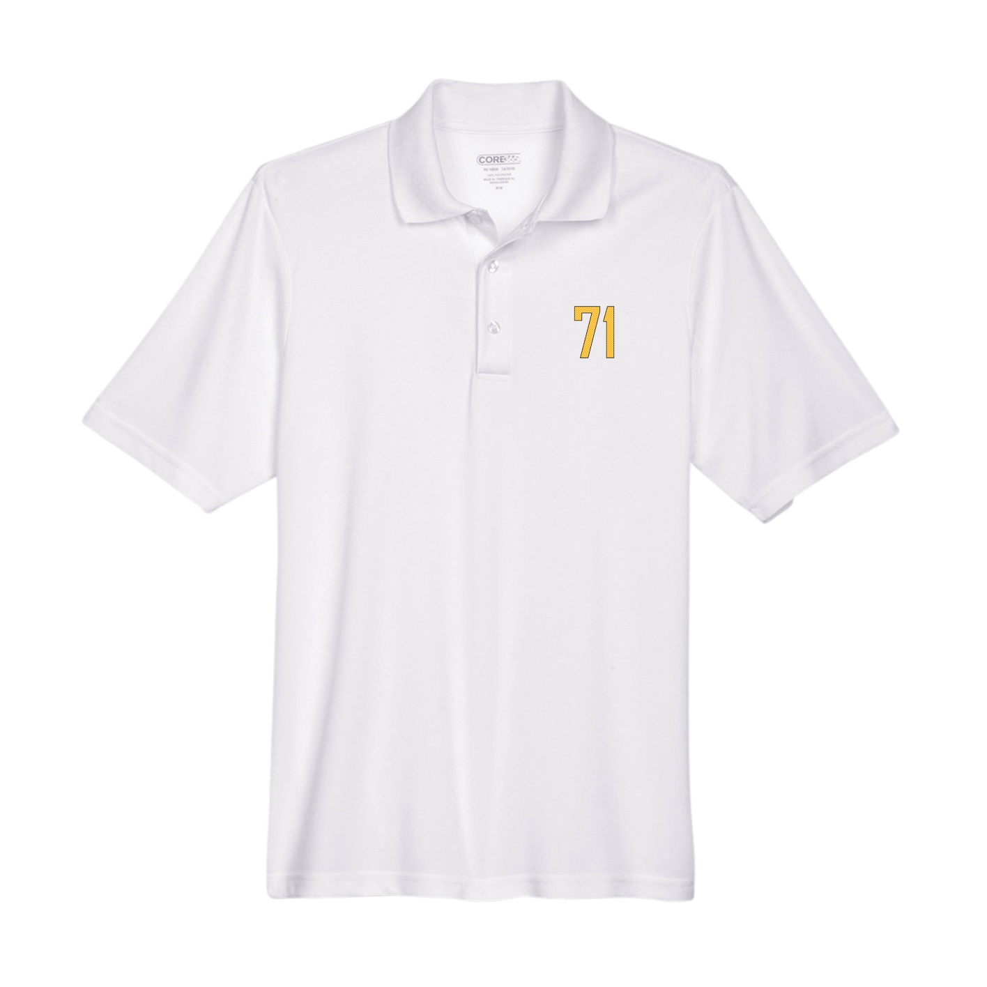 Performance Polo — Front Shirsy in White