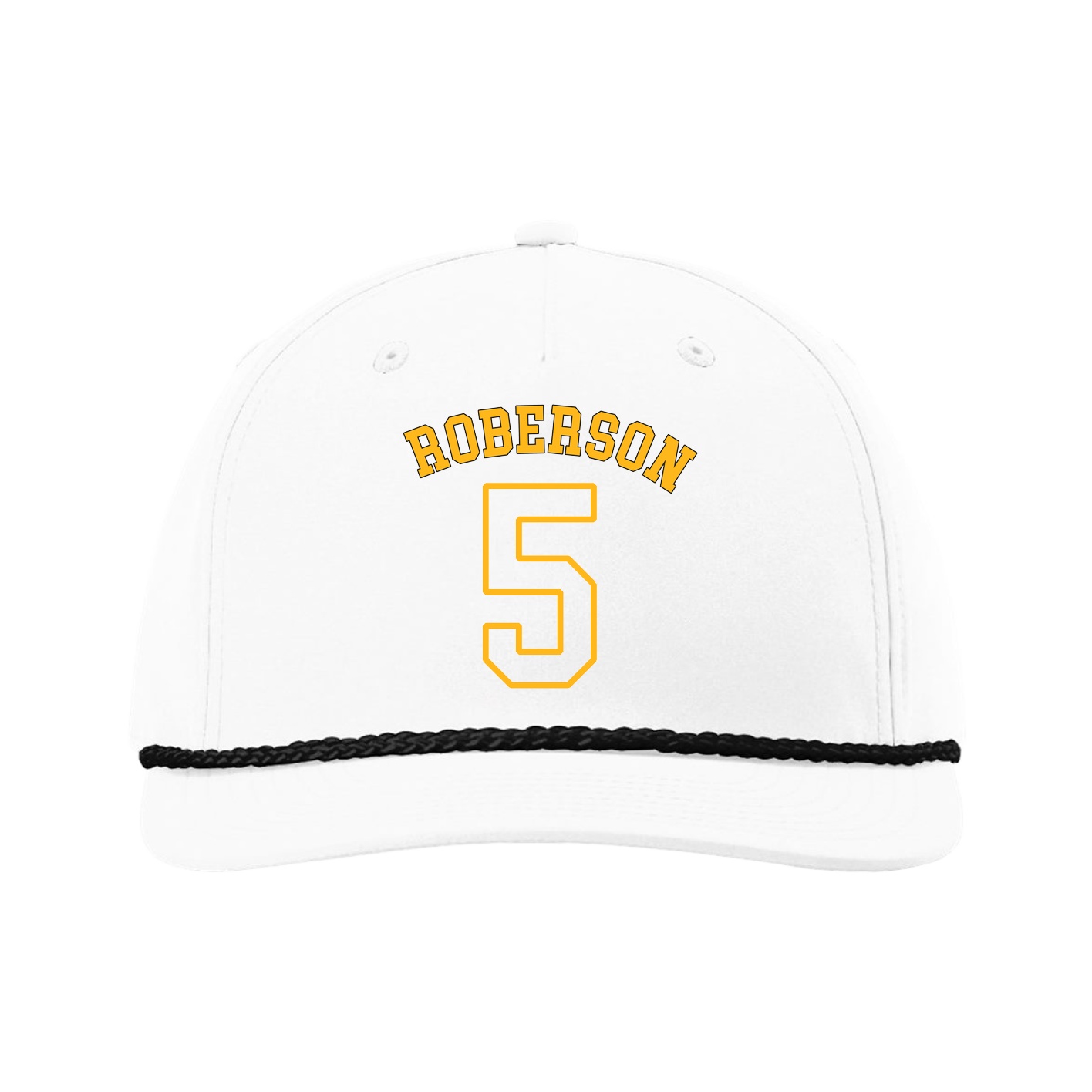 Five-Panel Classic Rope Cap — Shirsey Arch in White