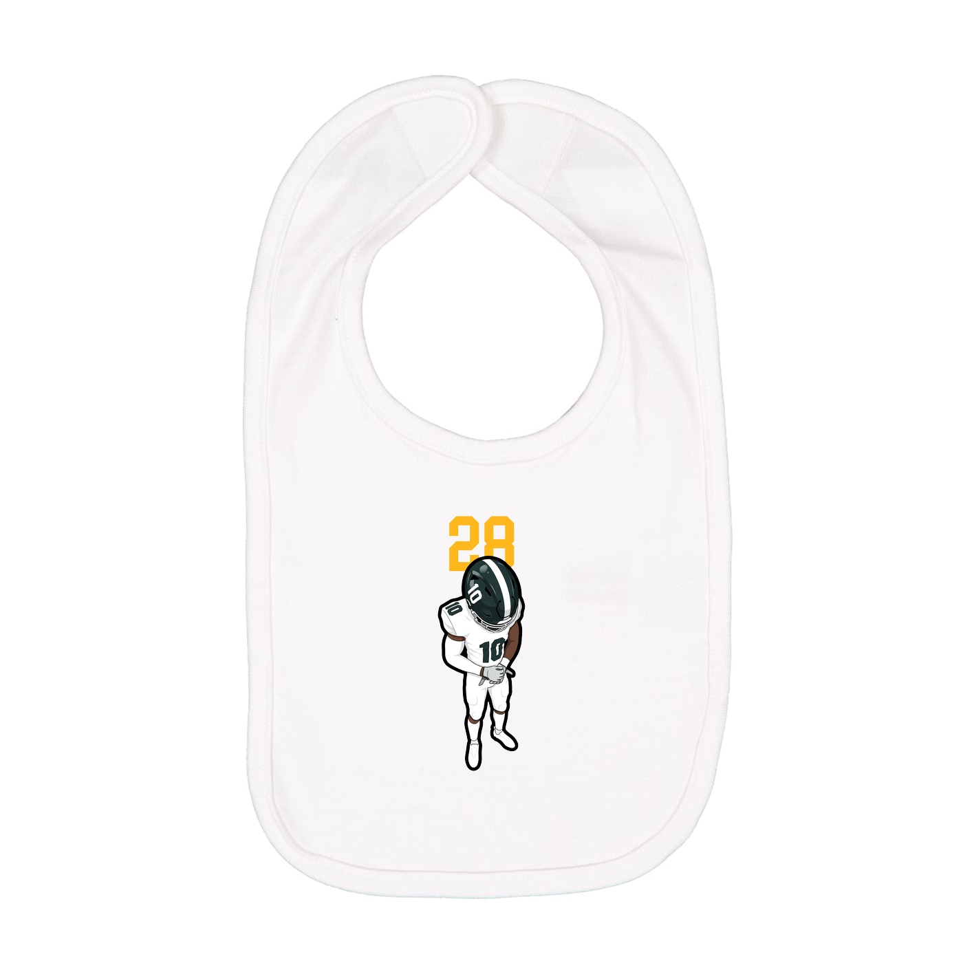 Infant Bib — Number Top in White