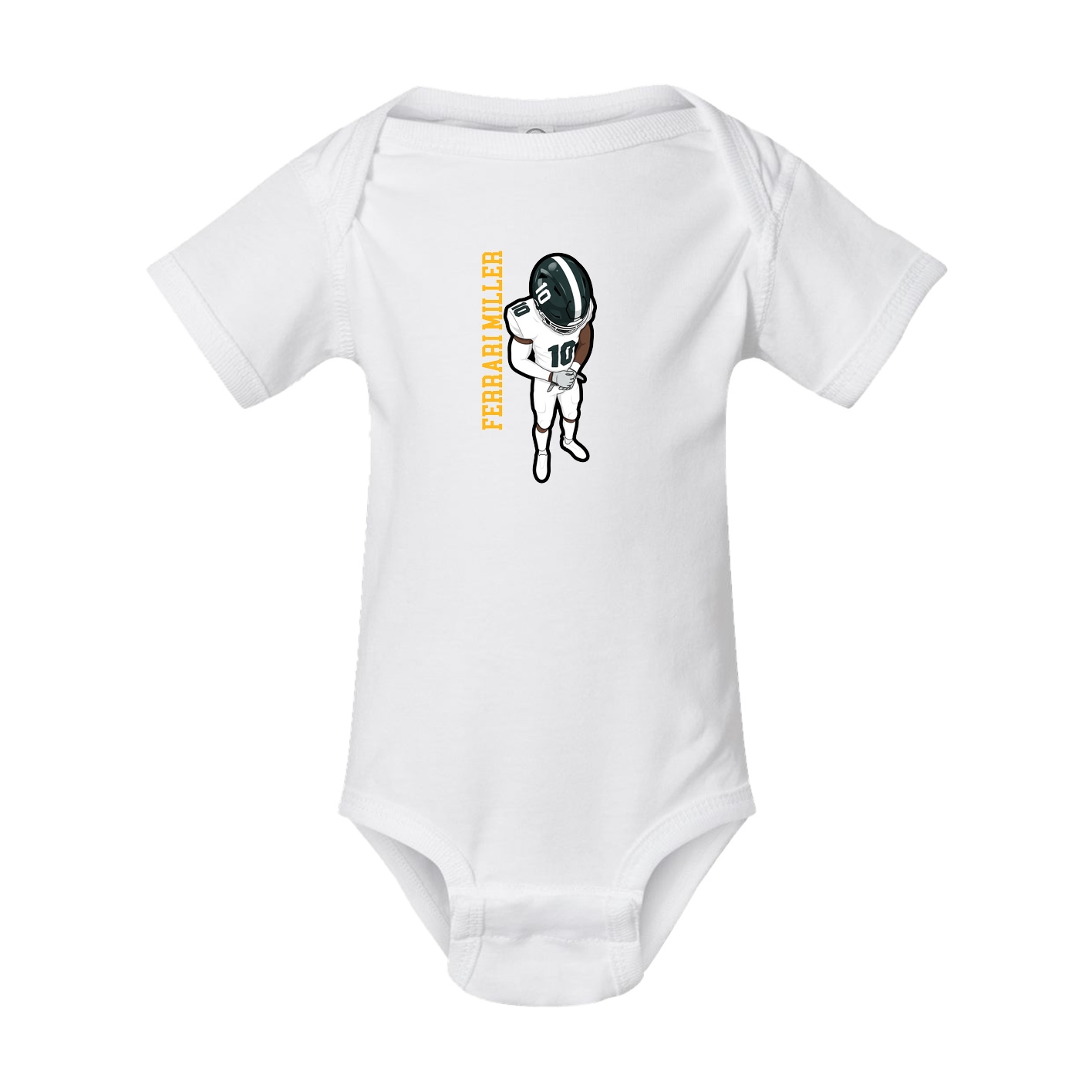 Baby Onesie — Name Vertical in White