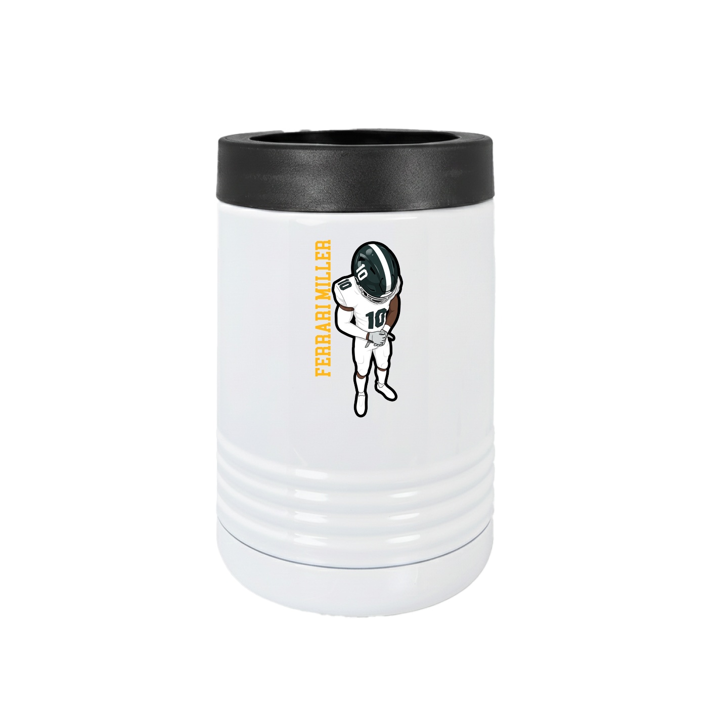 Beverage Holder — Name Vertical in White
