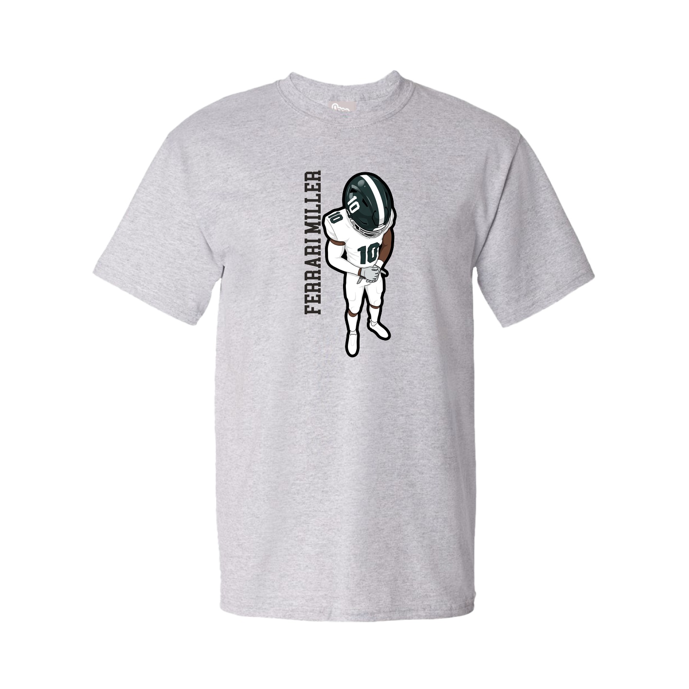 Youth Tee — Name Vertical in Grey
