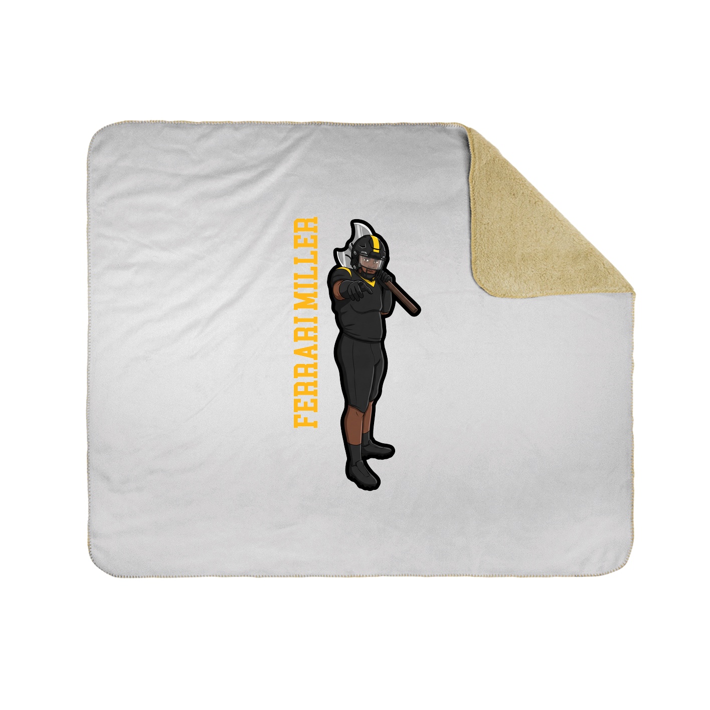 Throw Blanket — Name Vertical in White