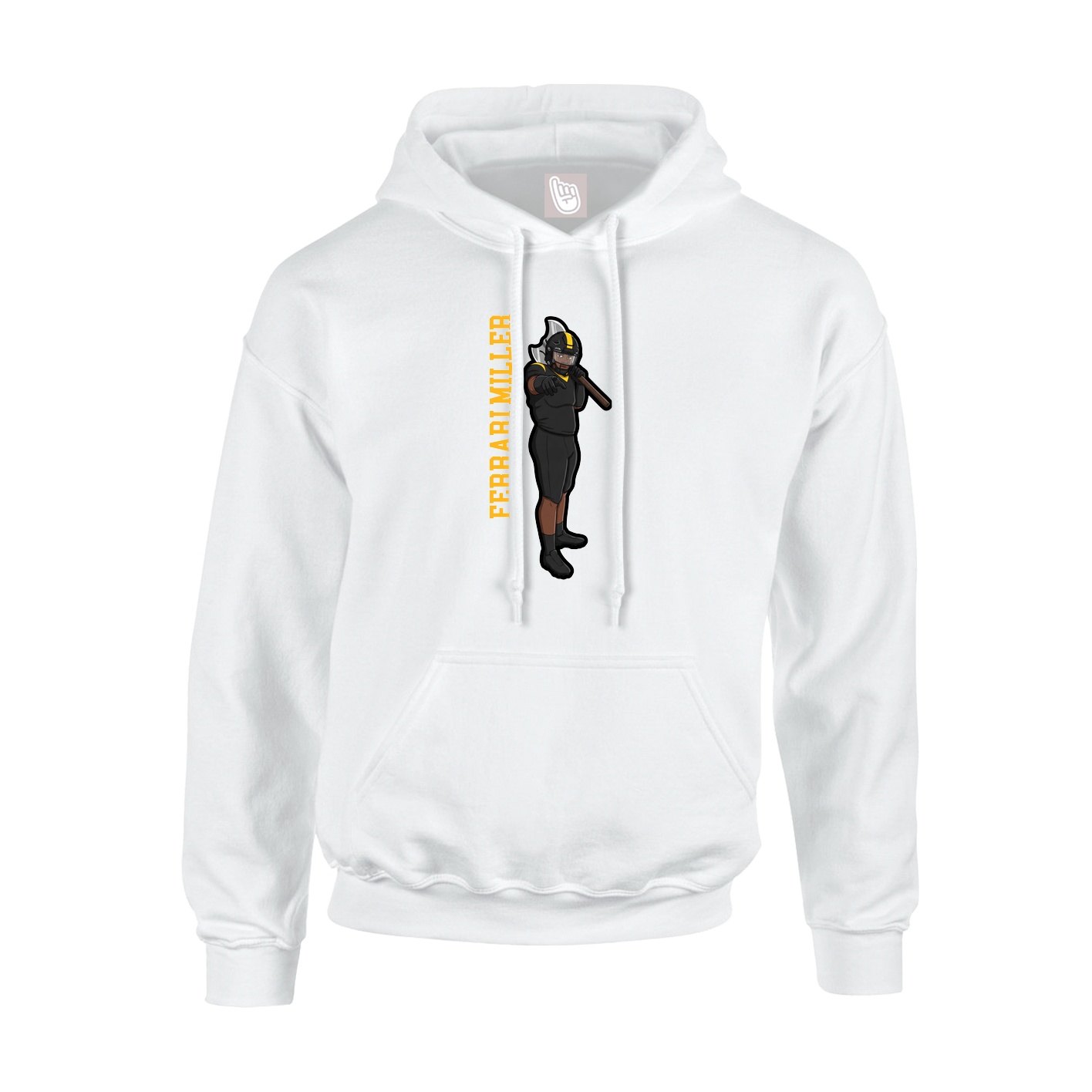 Youth Hoodie — Name Vertical in White
