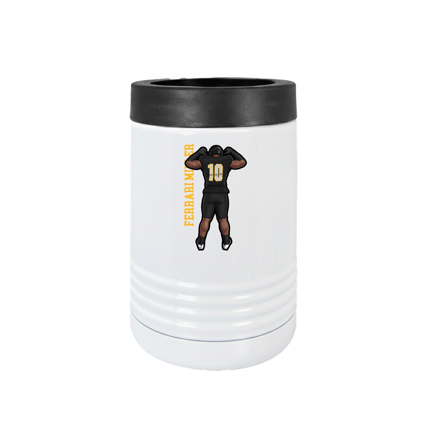 Beverage Holder — Name Vertical in White