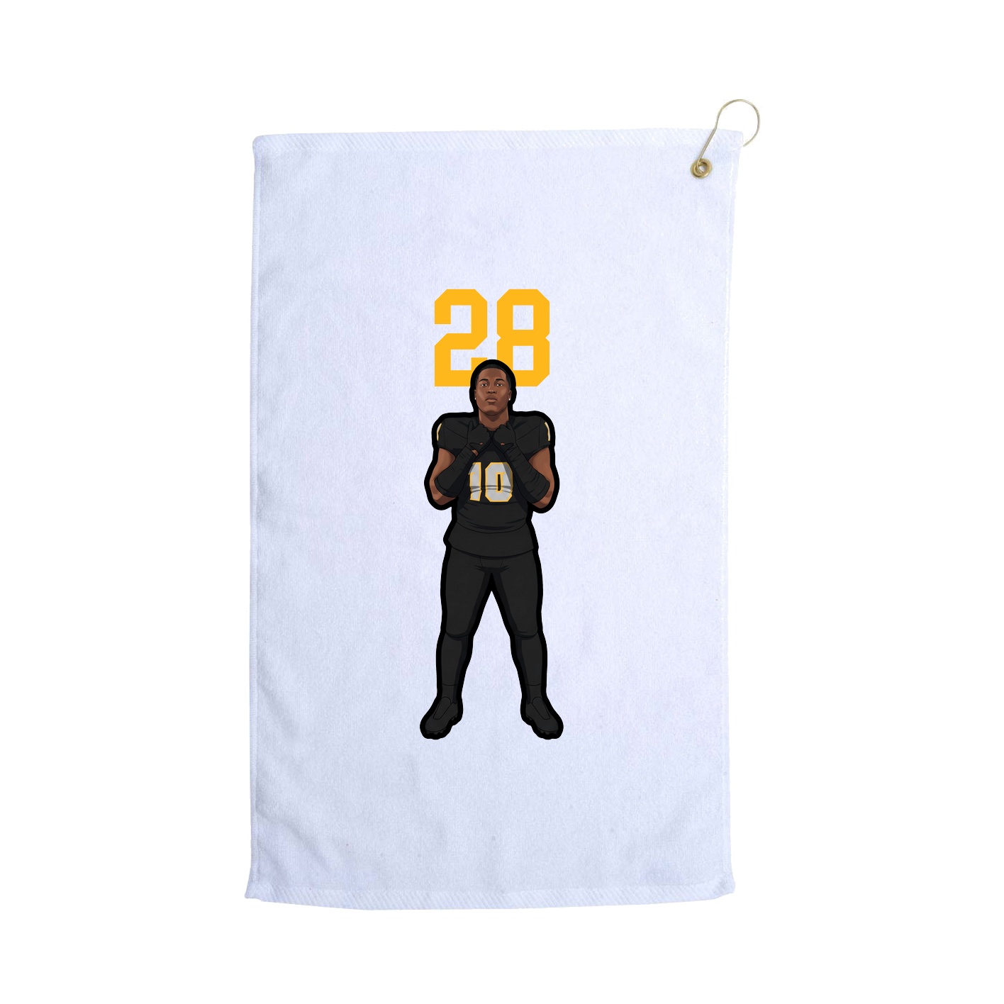Golf Towel — Number Top in White