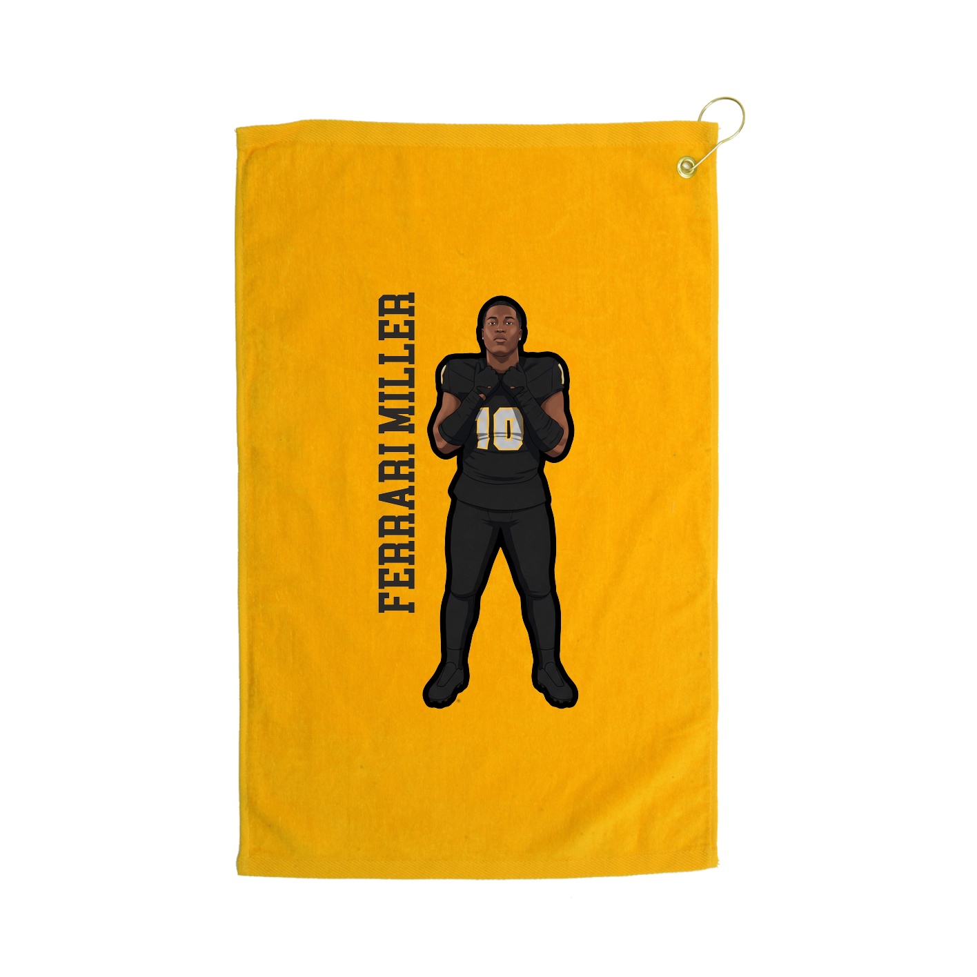 Golf Towel — Name Vertical in Gold