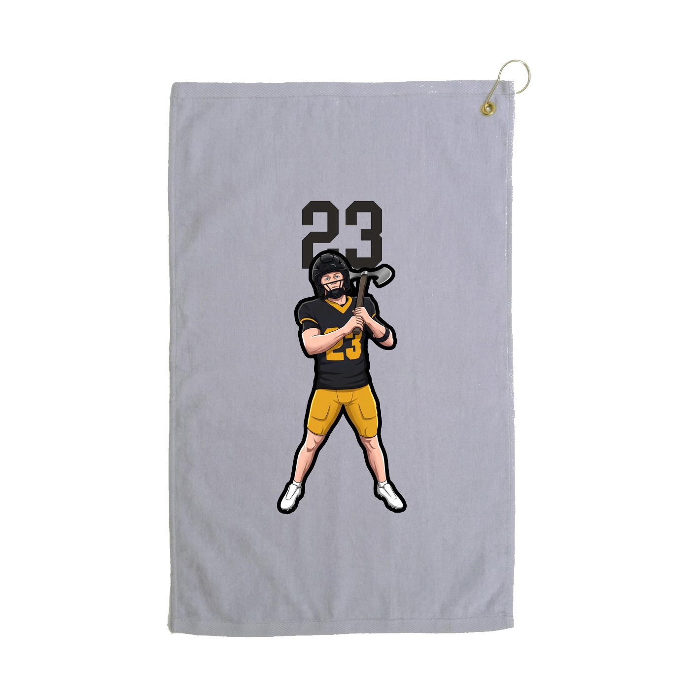Golf Towel — Number Top in Grey