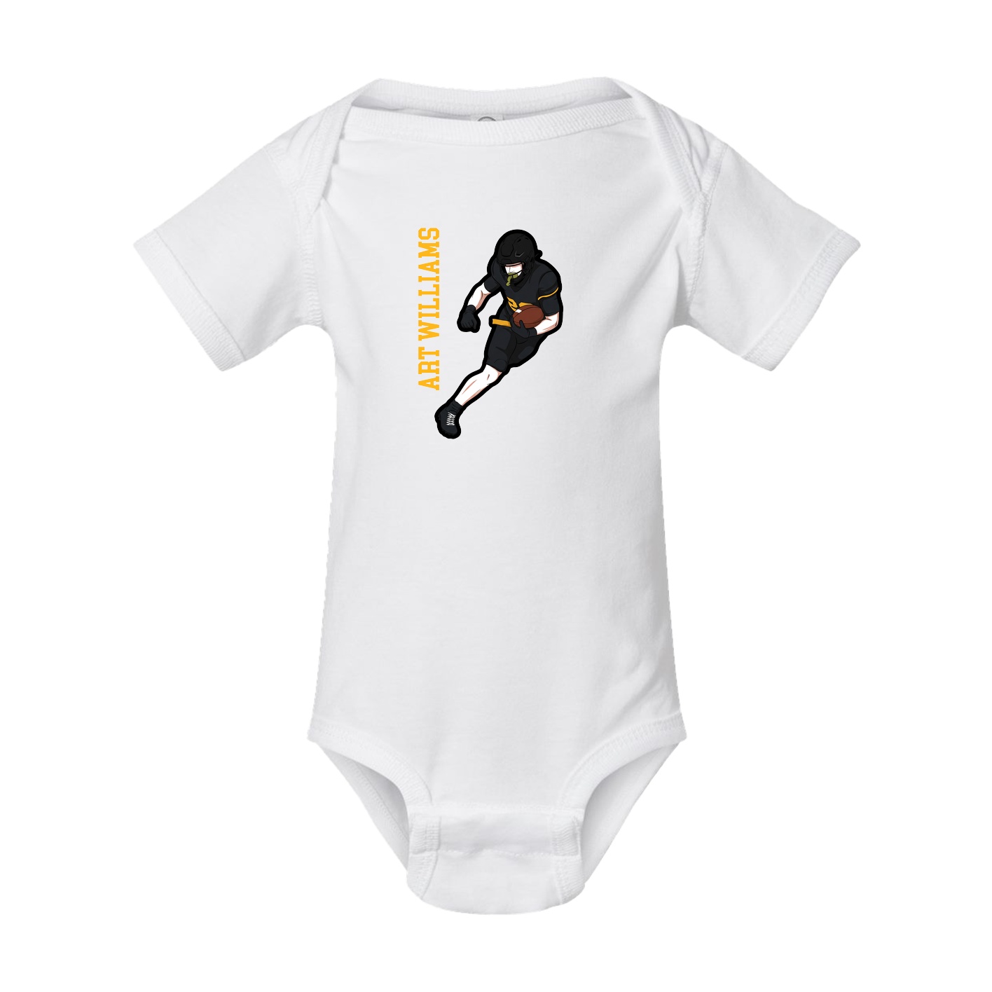 Baby Onesie — Name Vertical in White