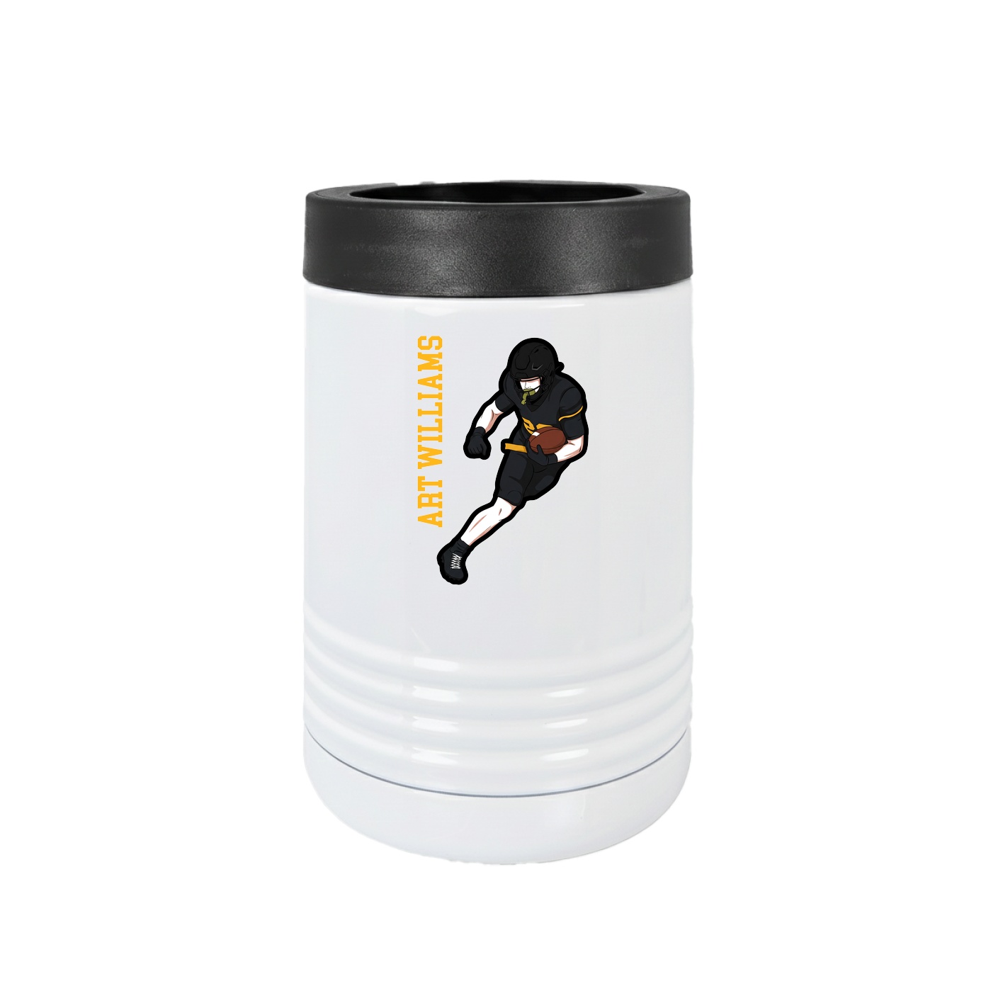 Beverage Holder — Name Vertical in White