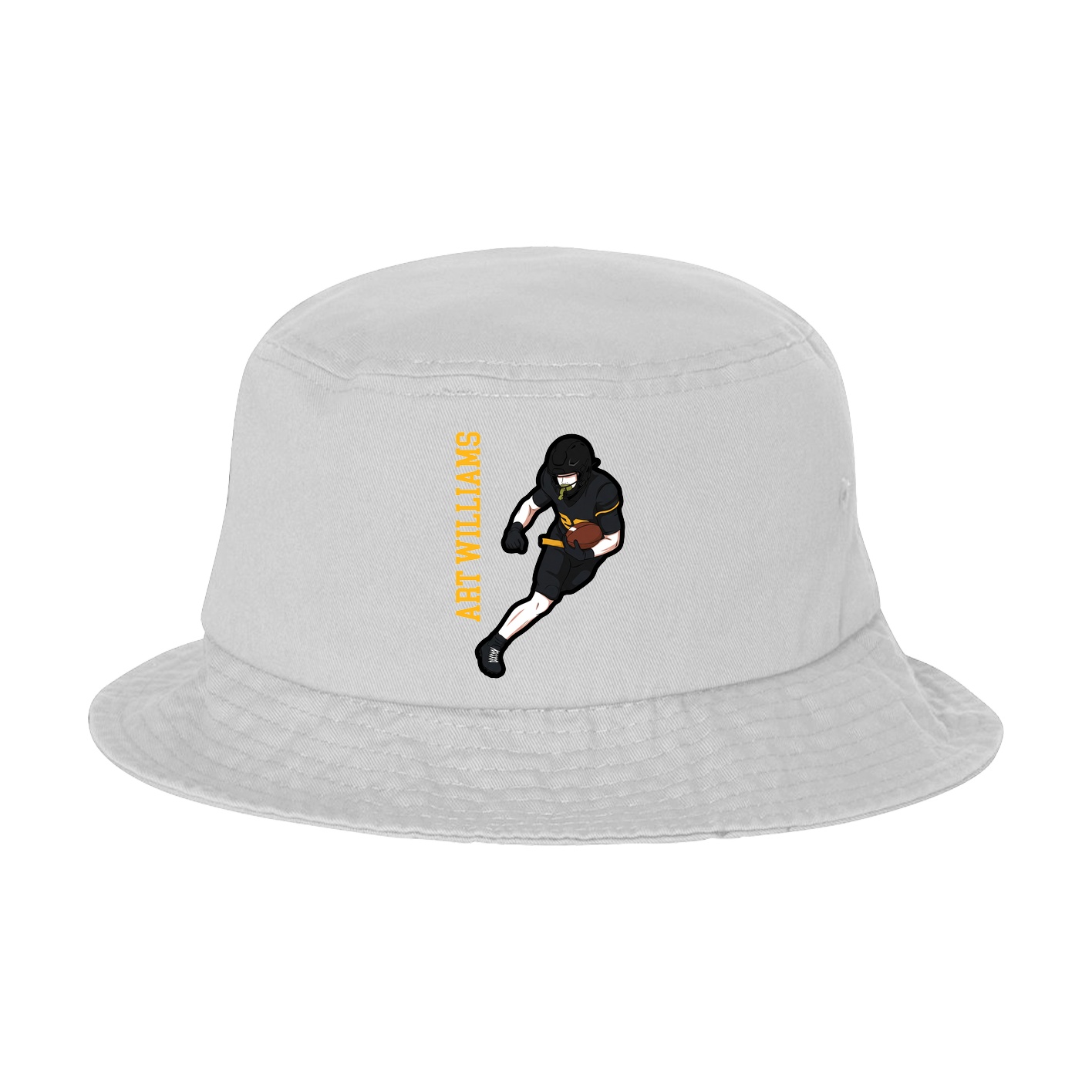 Bucket Cap — Name Vertical in White