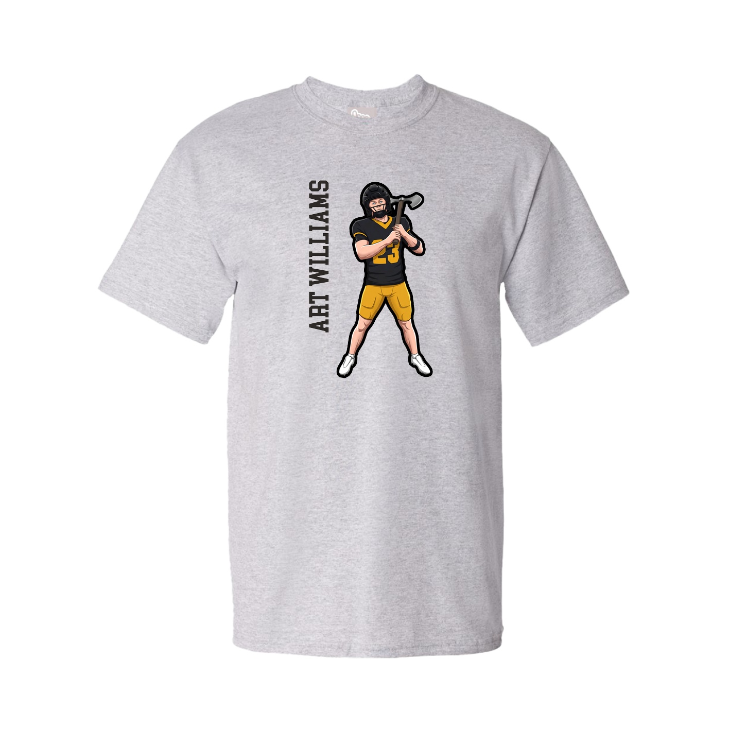 Youth Tee — Name Vertical in Grey