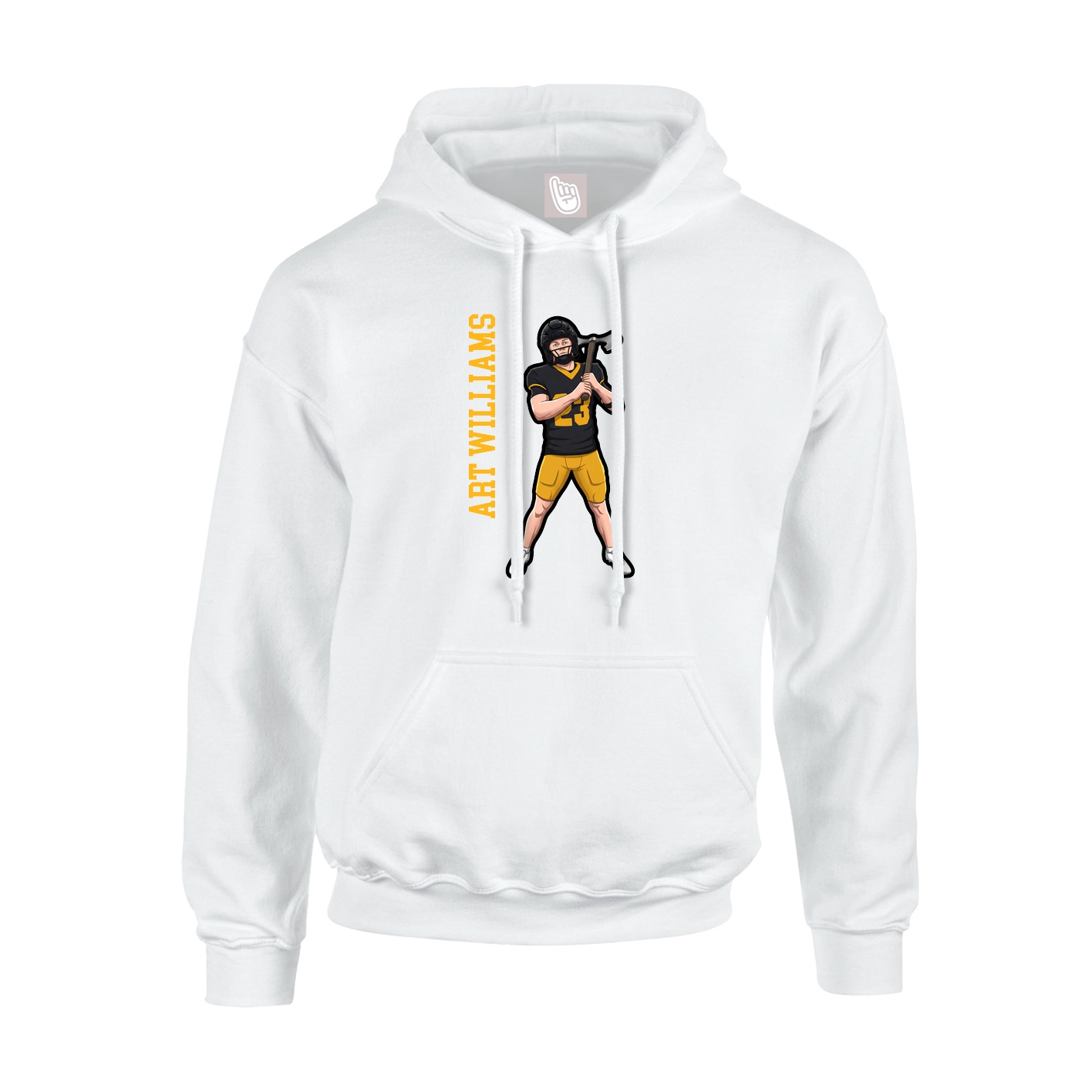 Hoodie — Name Vertical in White