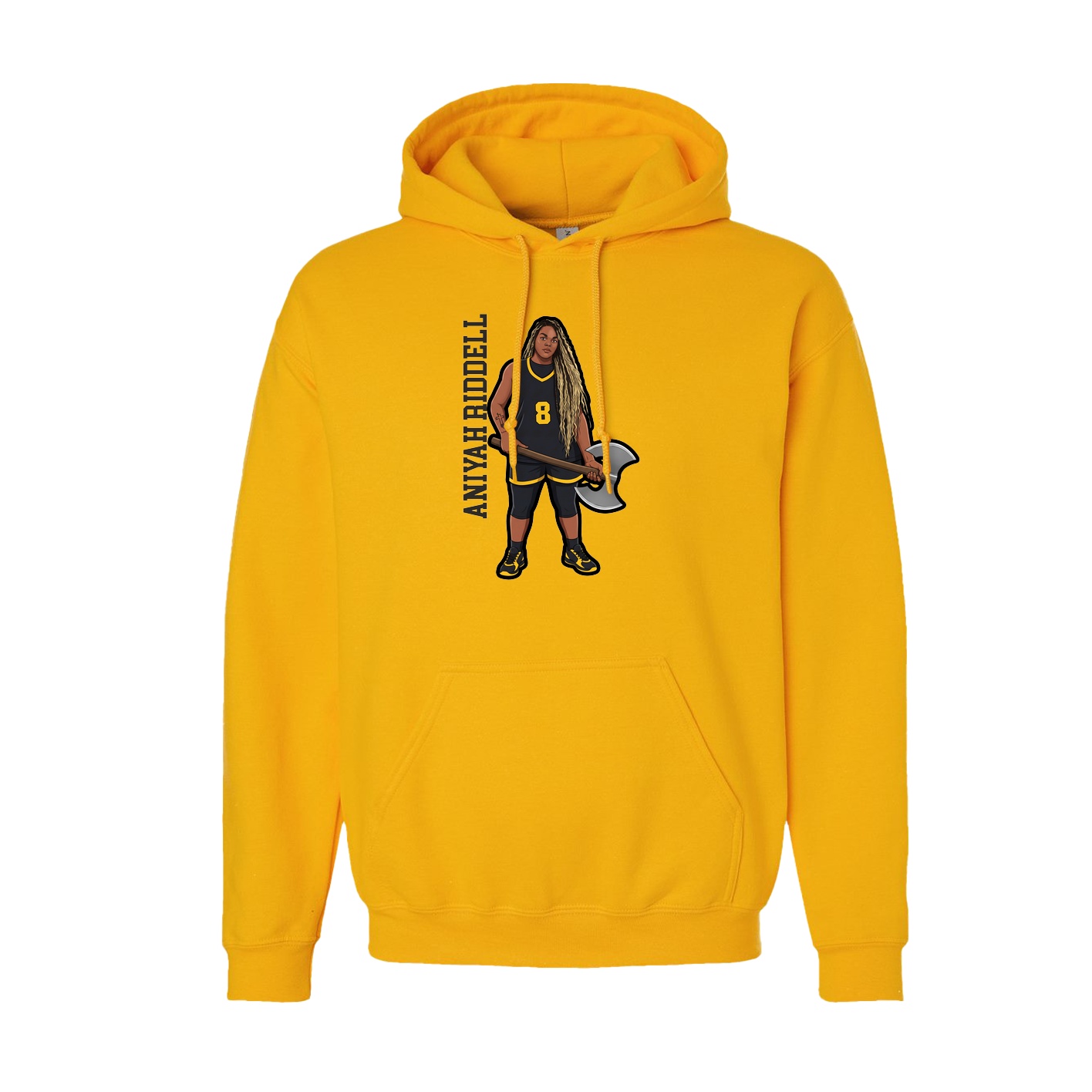 Youth Hoodie — Name Vertical in Gold