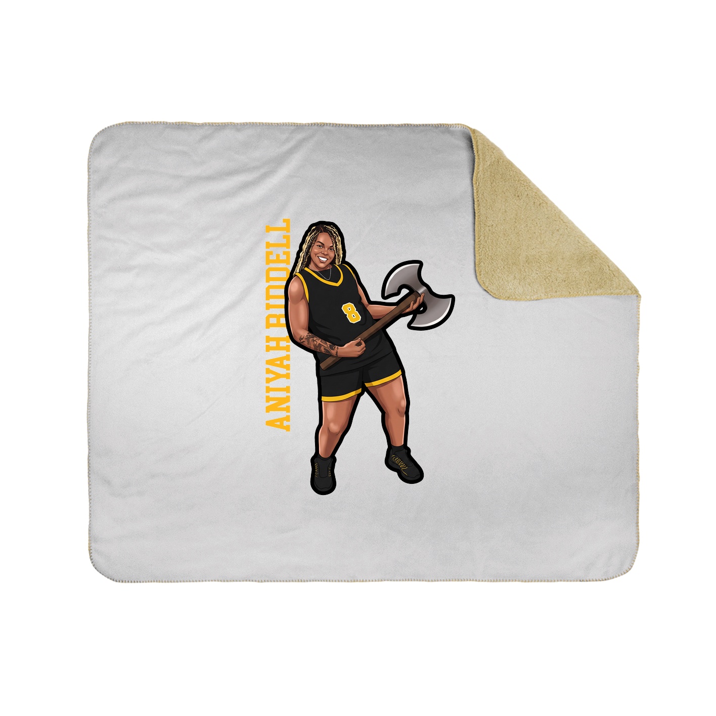 Throw Blanket — Name Vertical in White