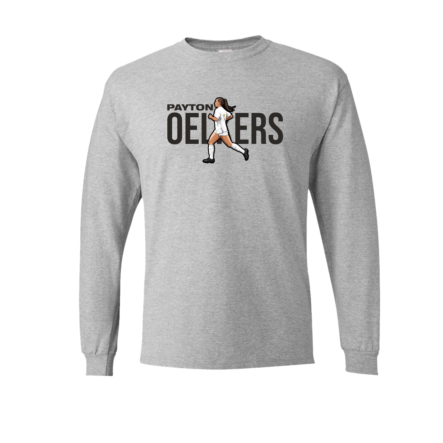 Long Sleeve Tee — Player Name in Grey