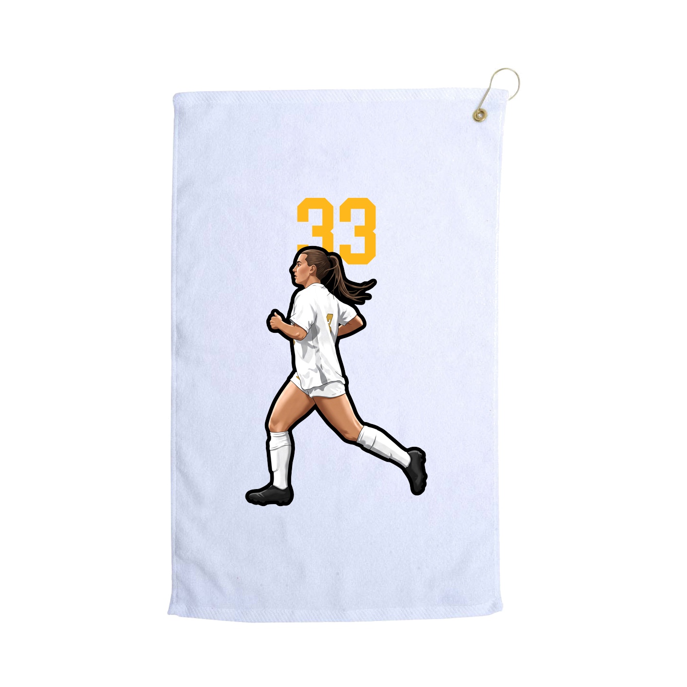 Golf Towel — Number Top in White