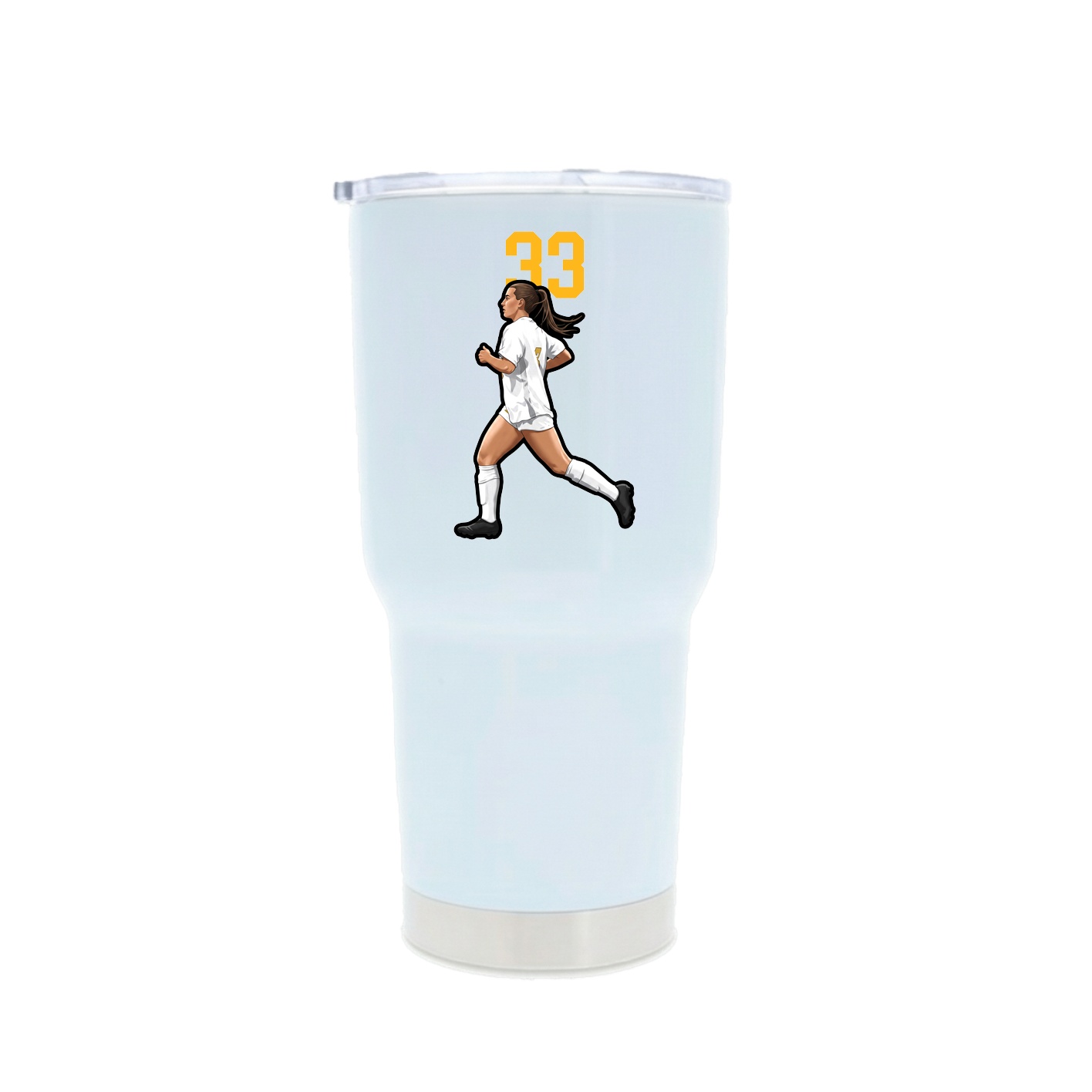 30oz Stainless Steel Tumbler — Number Top in White