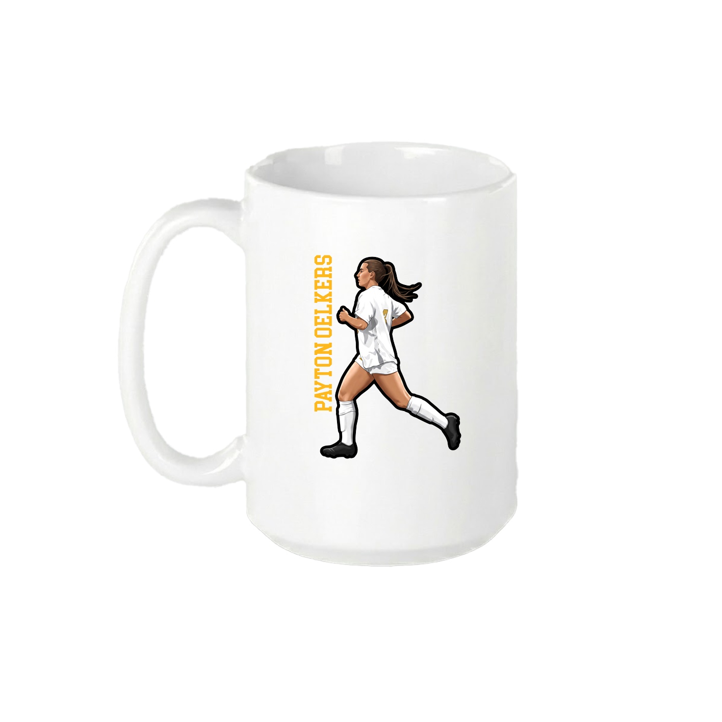 15oz Coffee Mug — Name Vertical in White