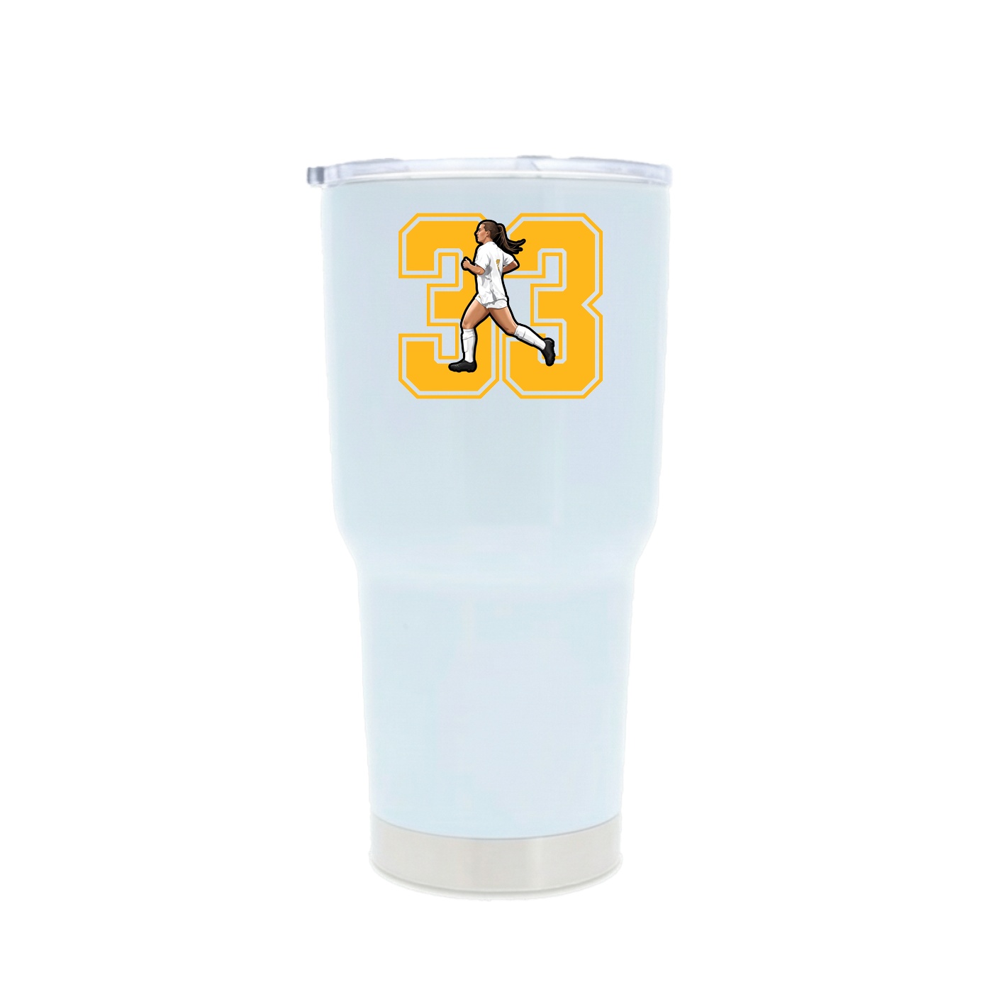30oz Stainless Steel Tumbler — Number in White