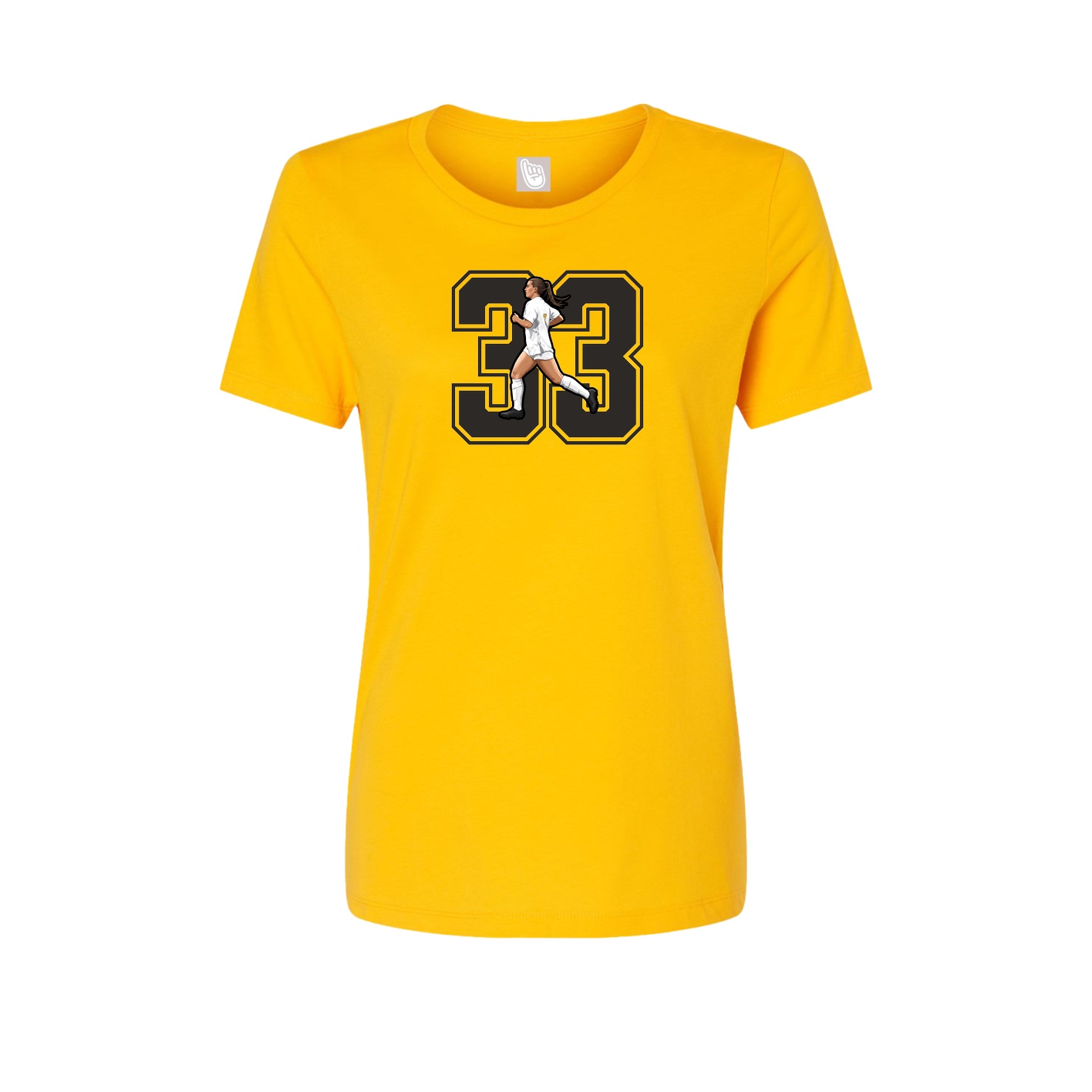 Womens Tee — Number in Gold
