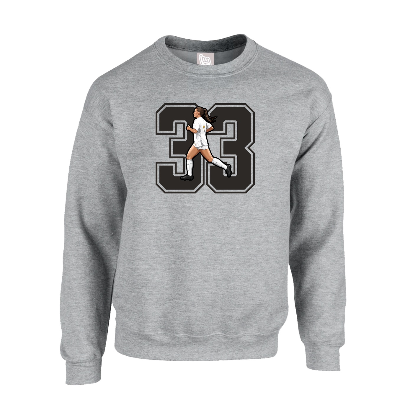 Fleece Crew — Number in Grey