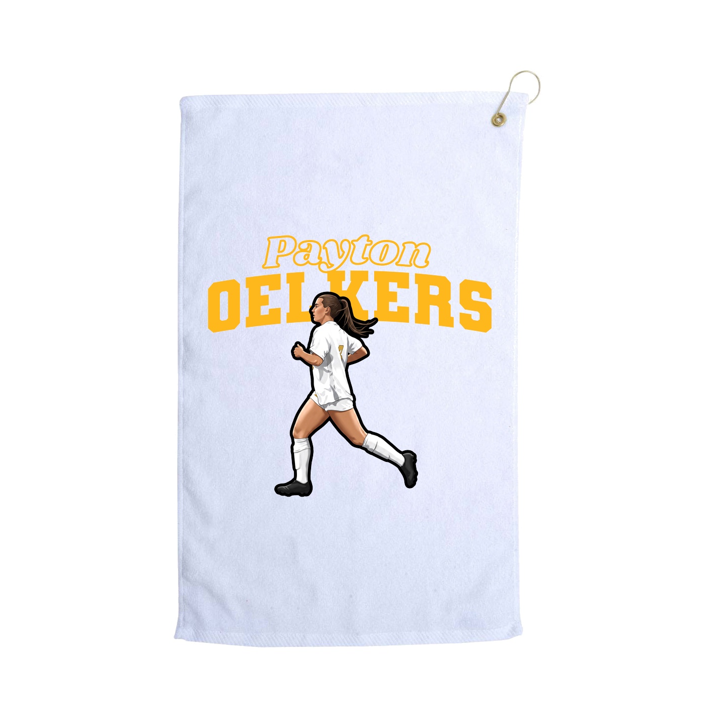 Golf Towel — Name Arch in White